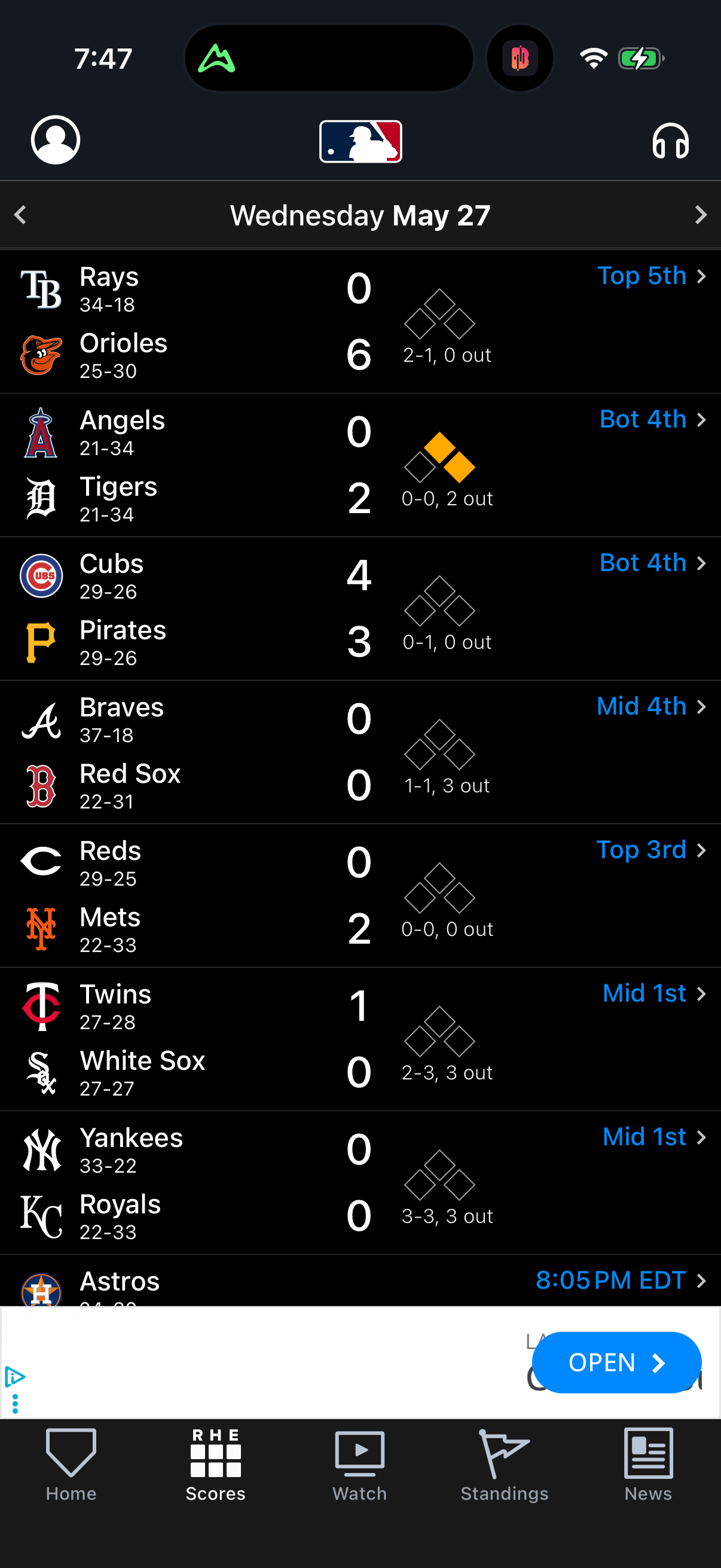 mlb screen