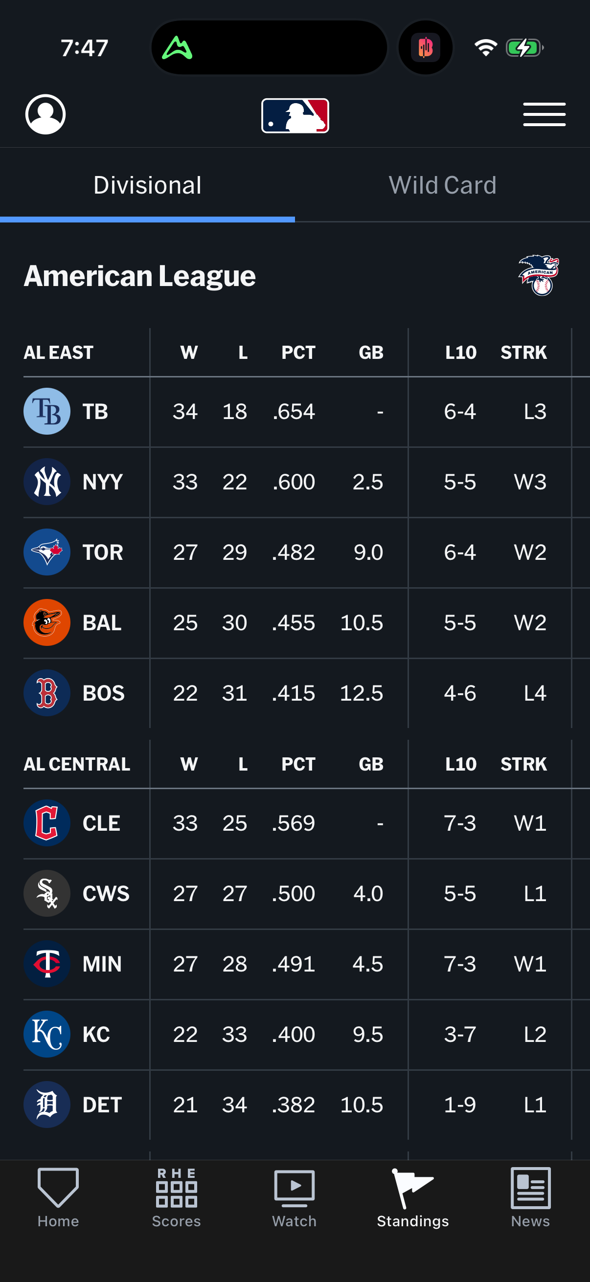 mlb screen