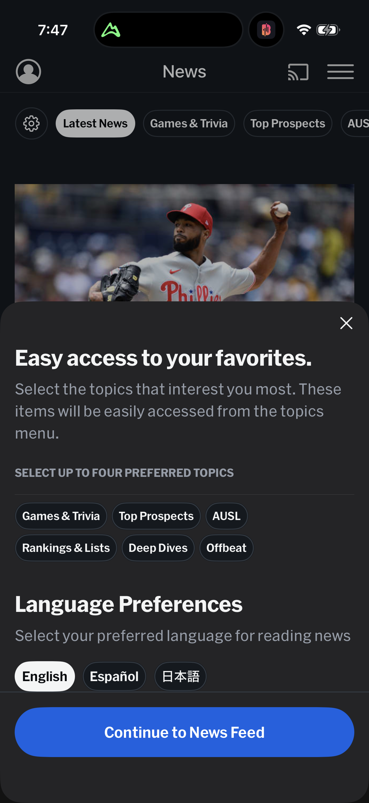 mlb screen