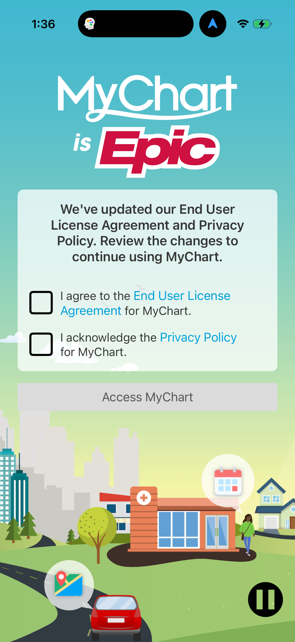 Step 1 of mychart Main_tabs