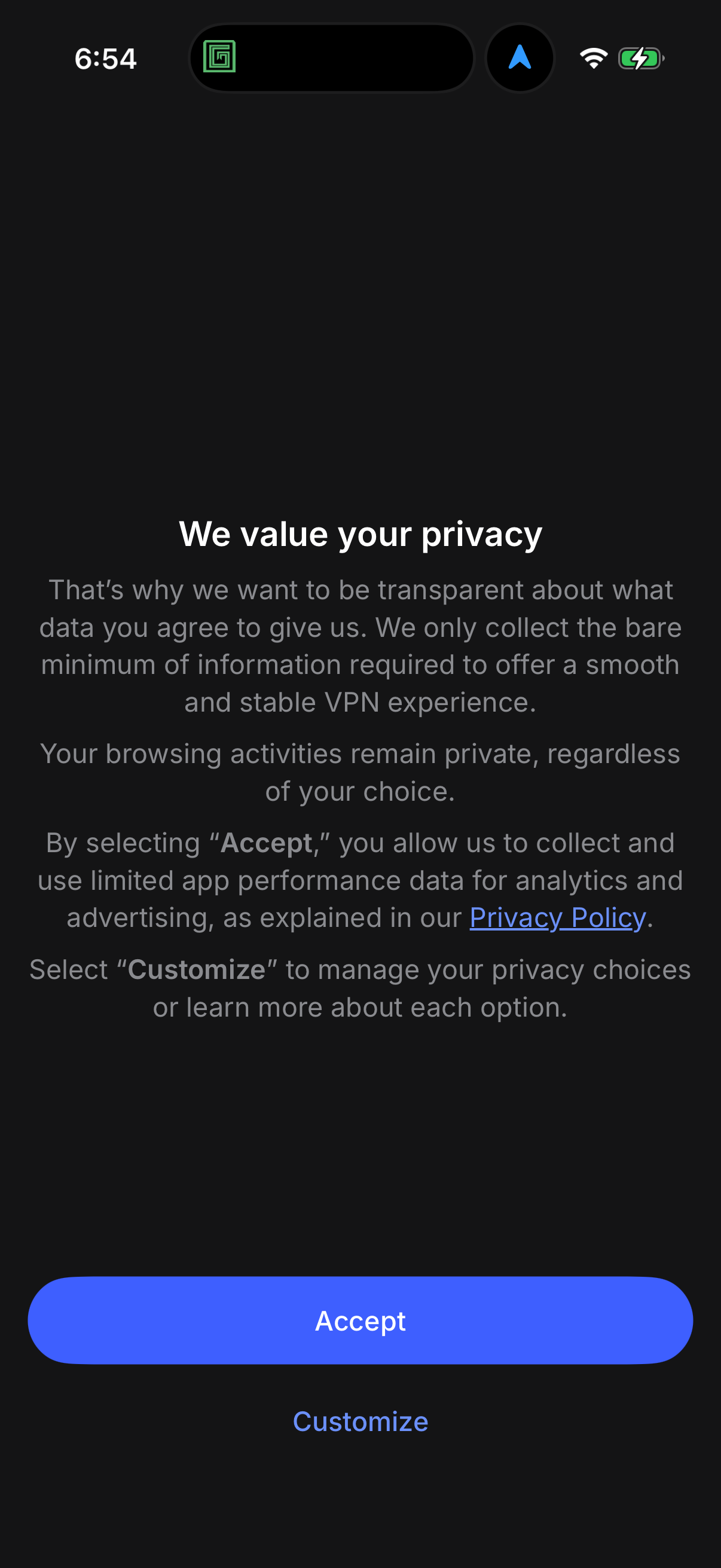 nordvpn app screenshot 1