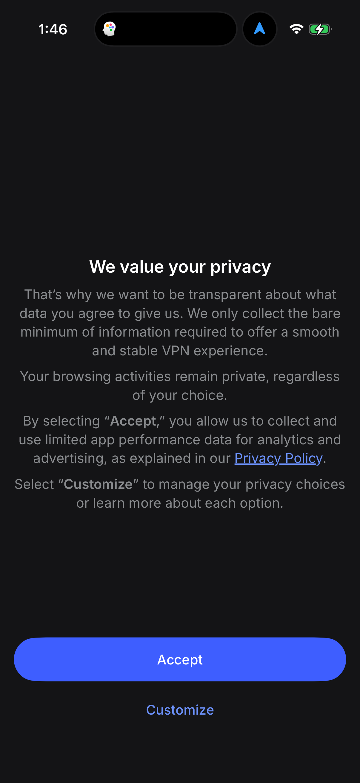 Step 1 of nordvpn Main_tabs