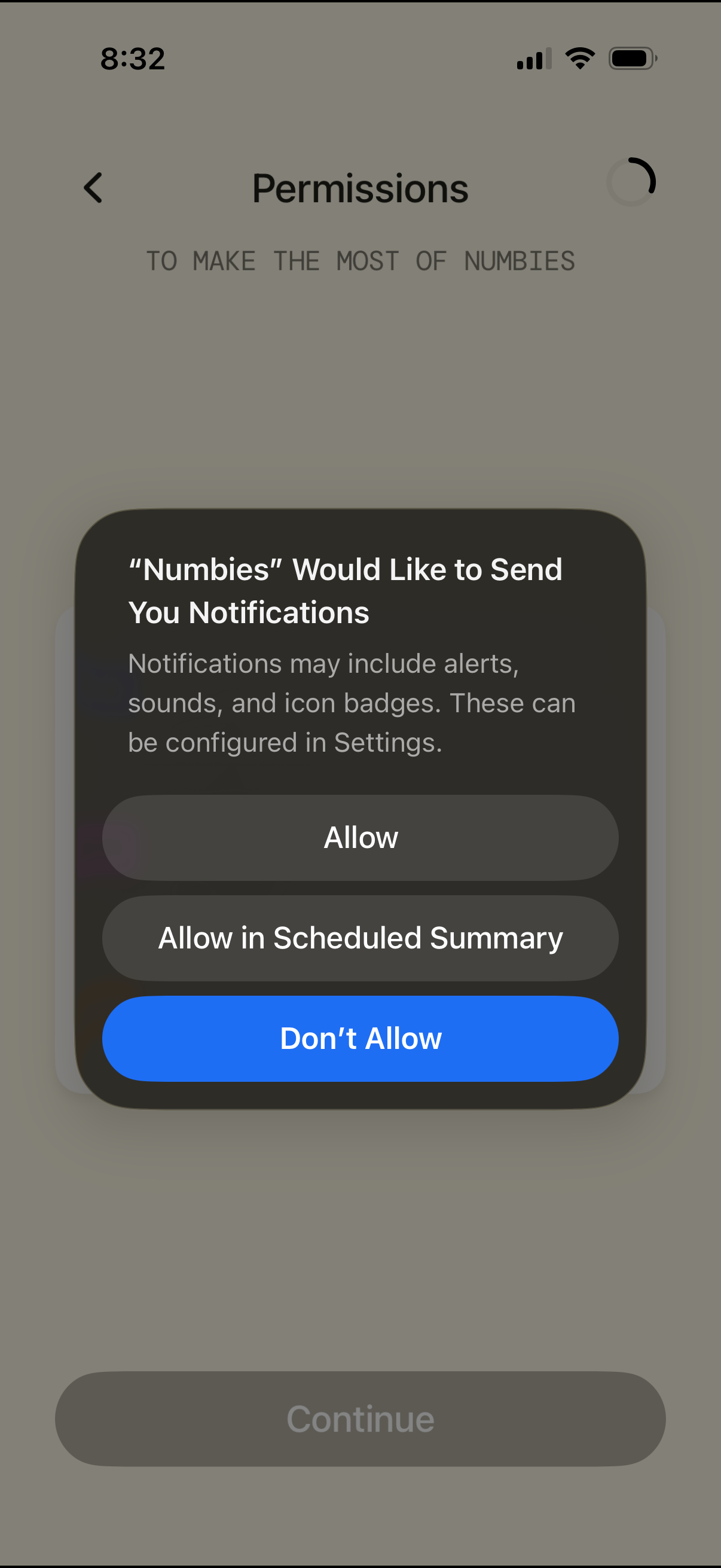 numbies grant permissions