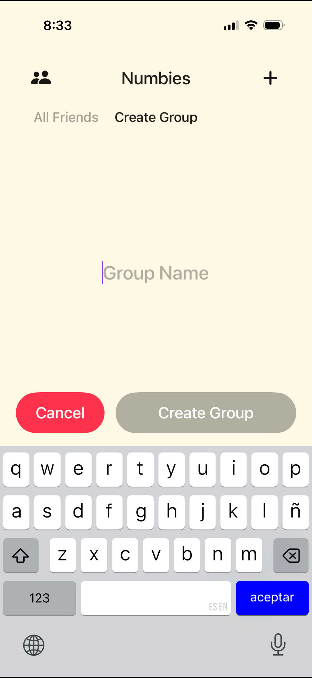 numbies create a group
