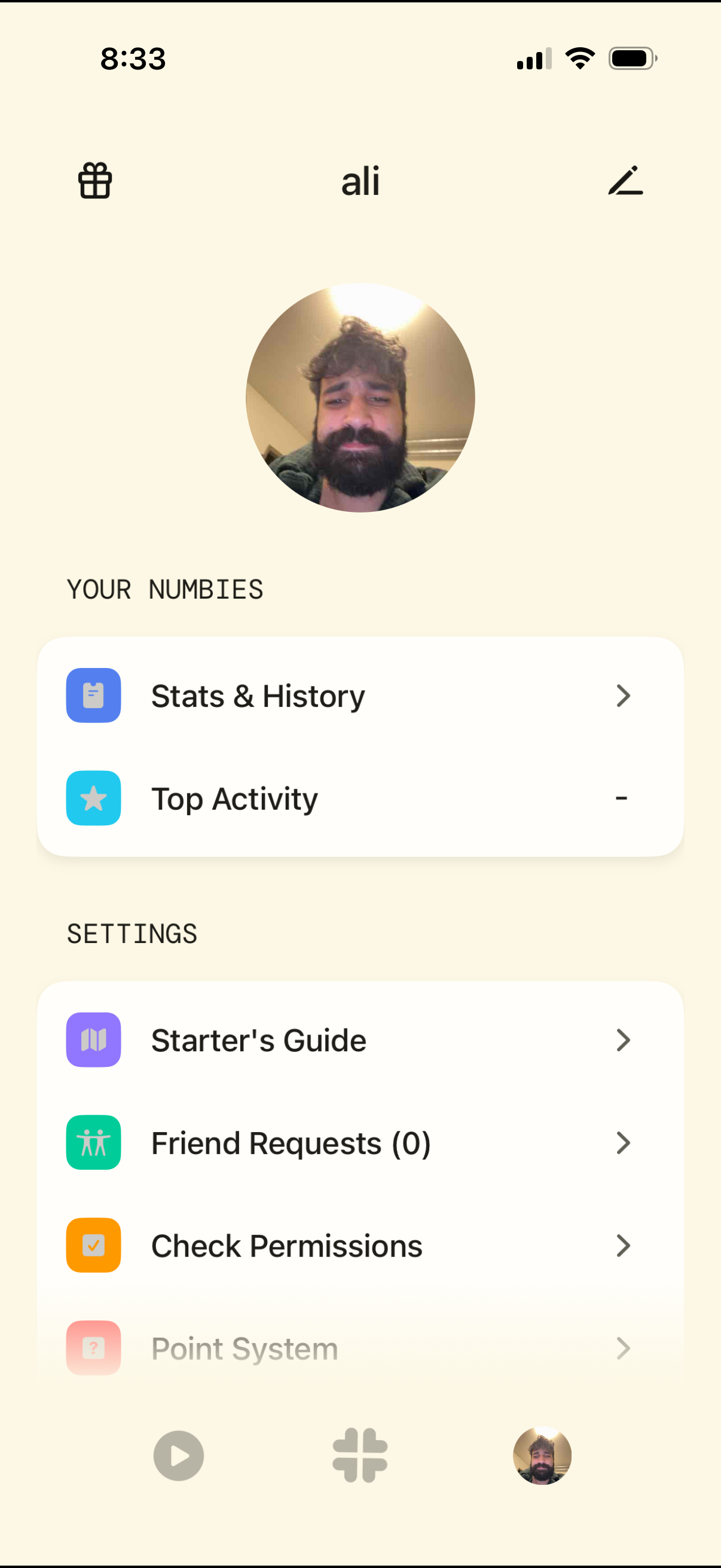 numbies review permissions status