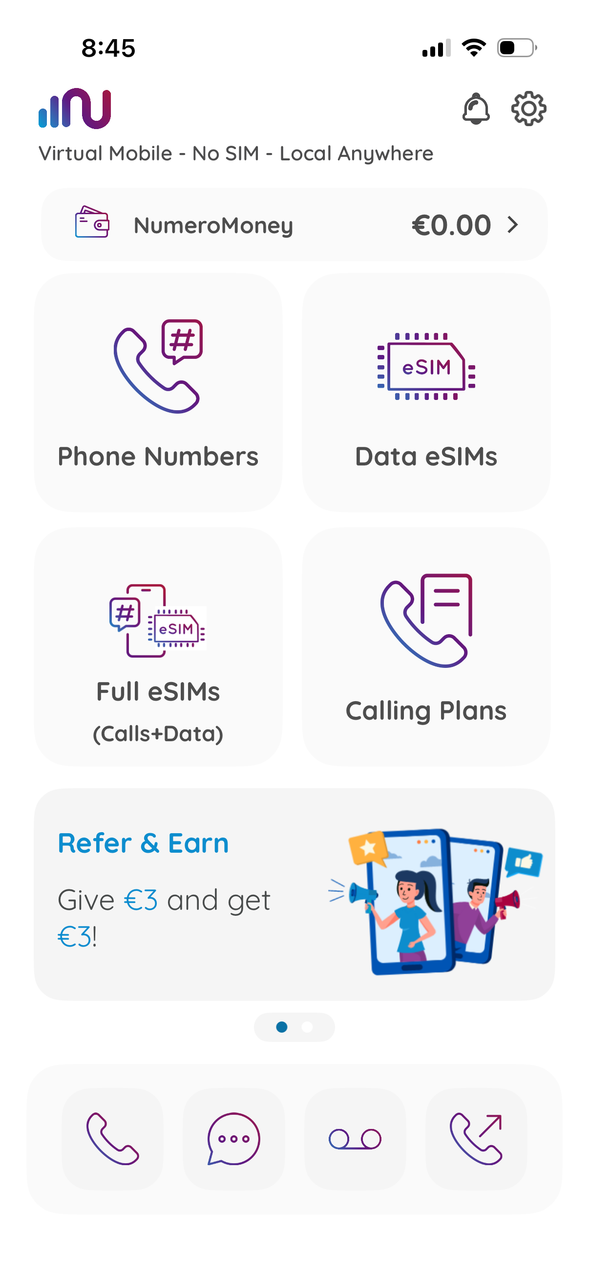 numero view settings