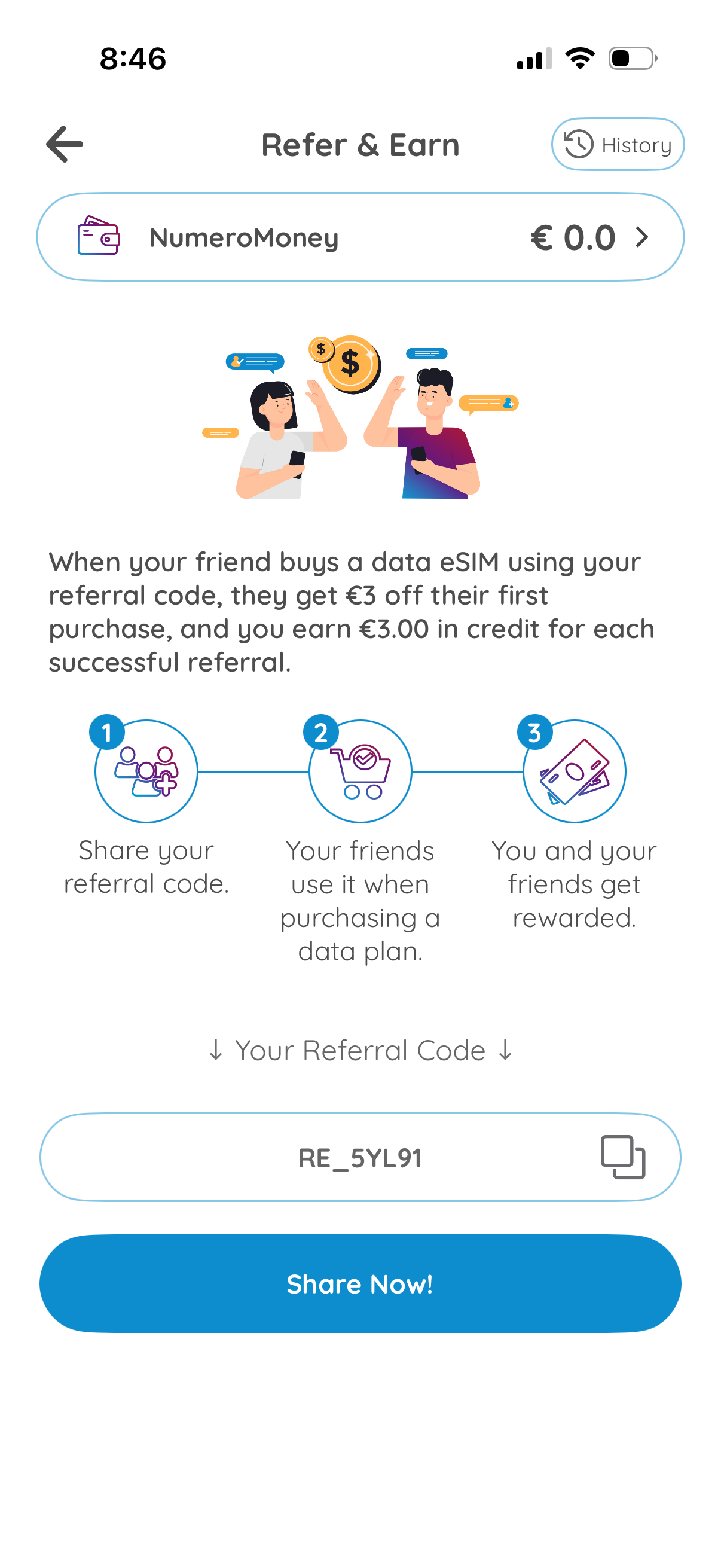 numero refer a friend