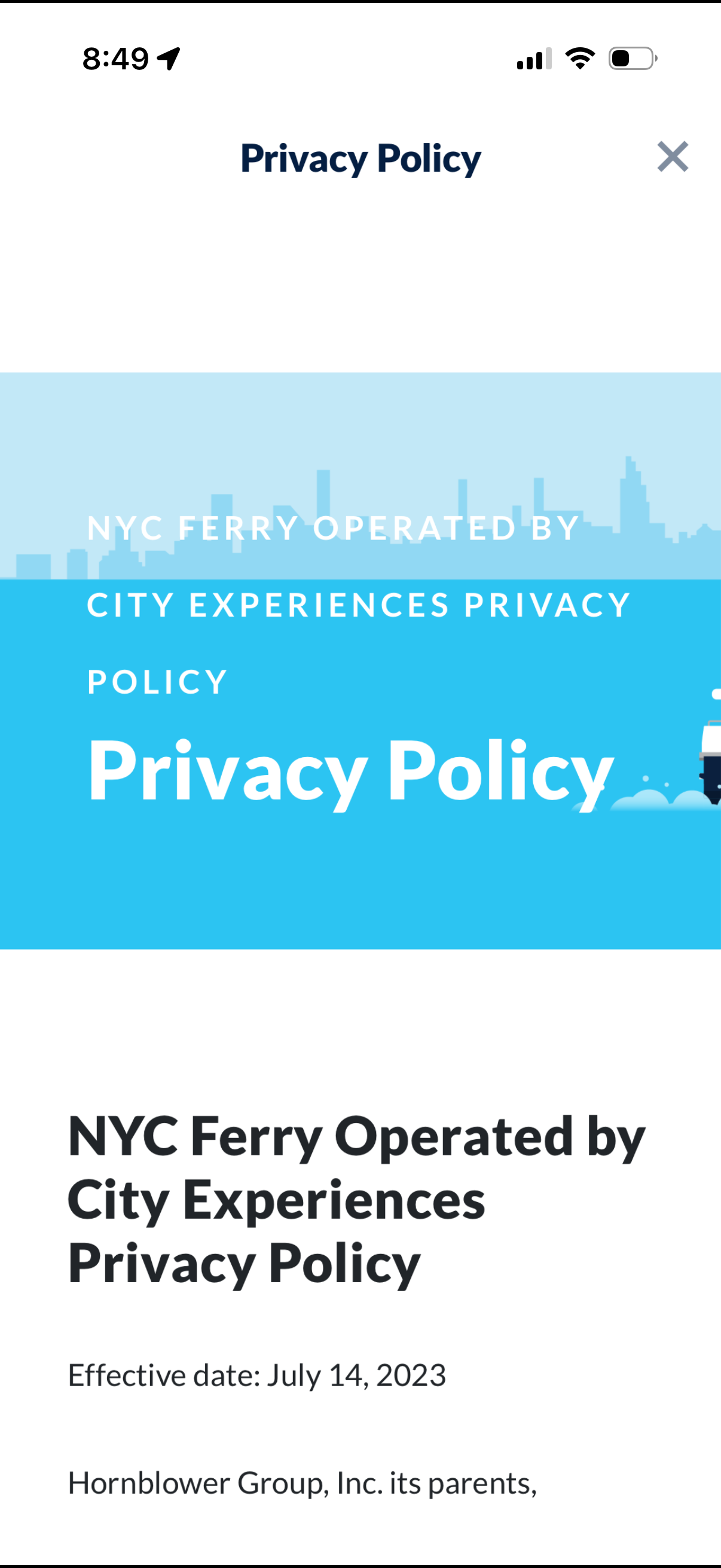 NYC-ferry app screenshot 3