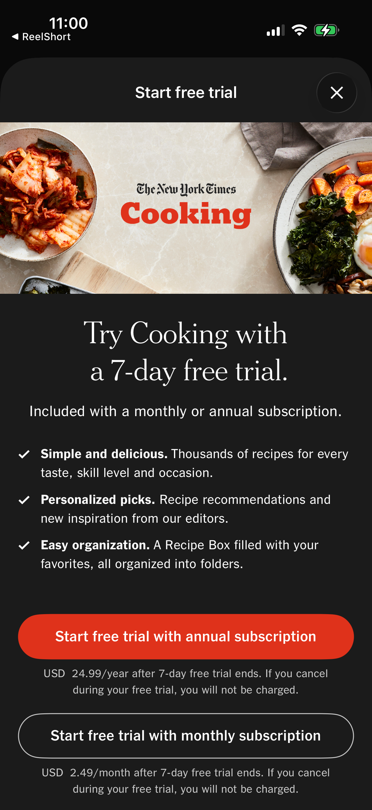 nyt-cooking app screenshot 1