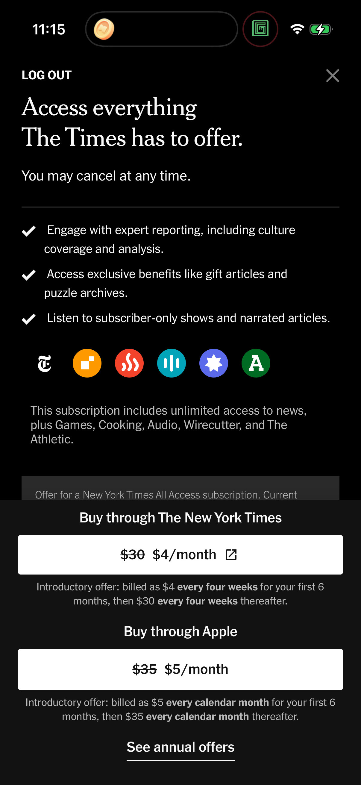 Step 1 of nytimes Paywall