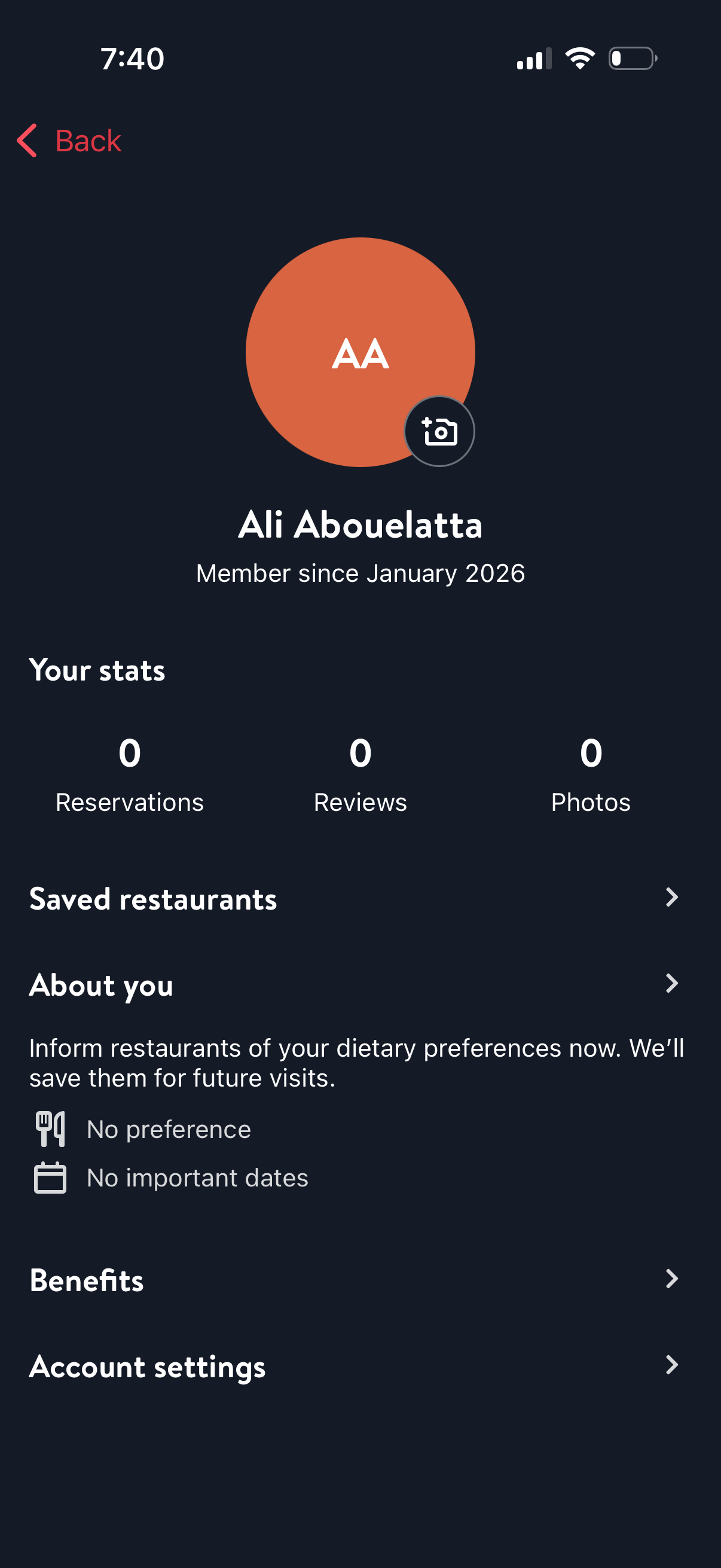 opentable app screenshot 1