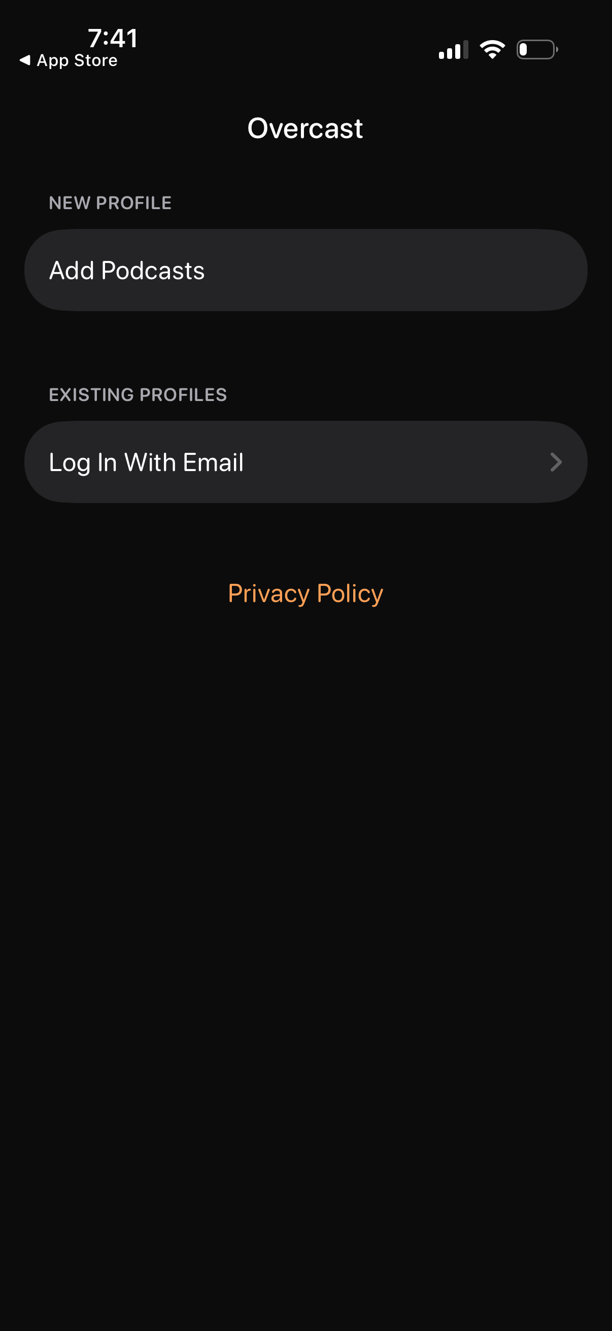 overcast app screenshot 2