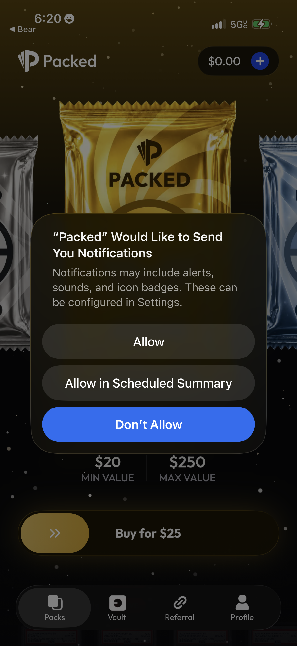 packed screen