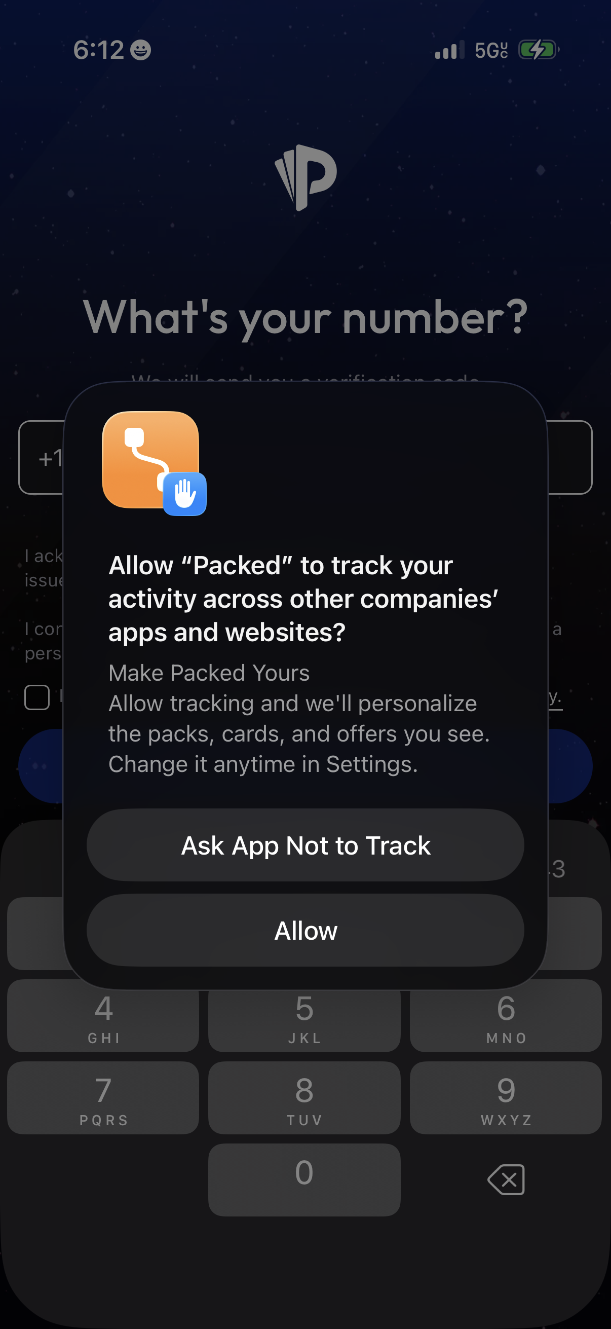 Step 1 of Packed Onboarding