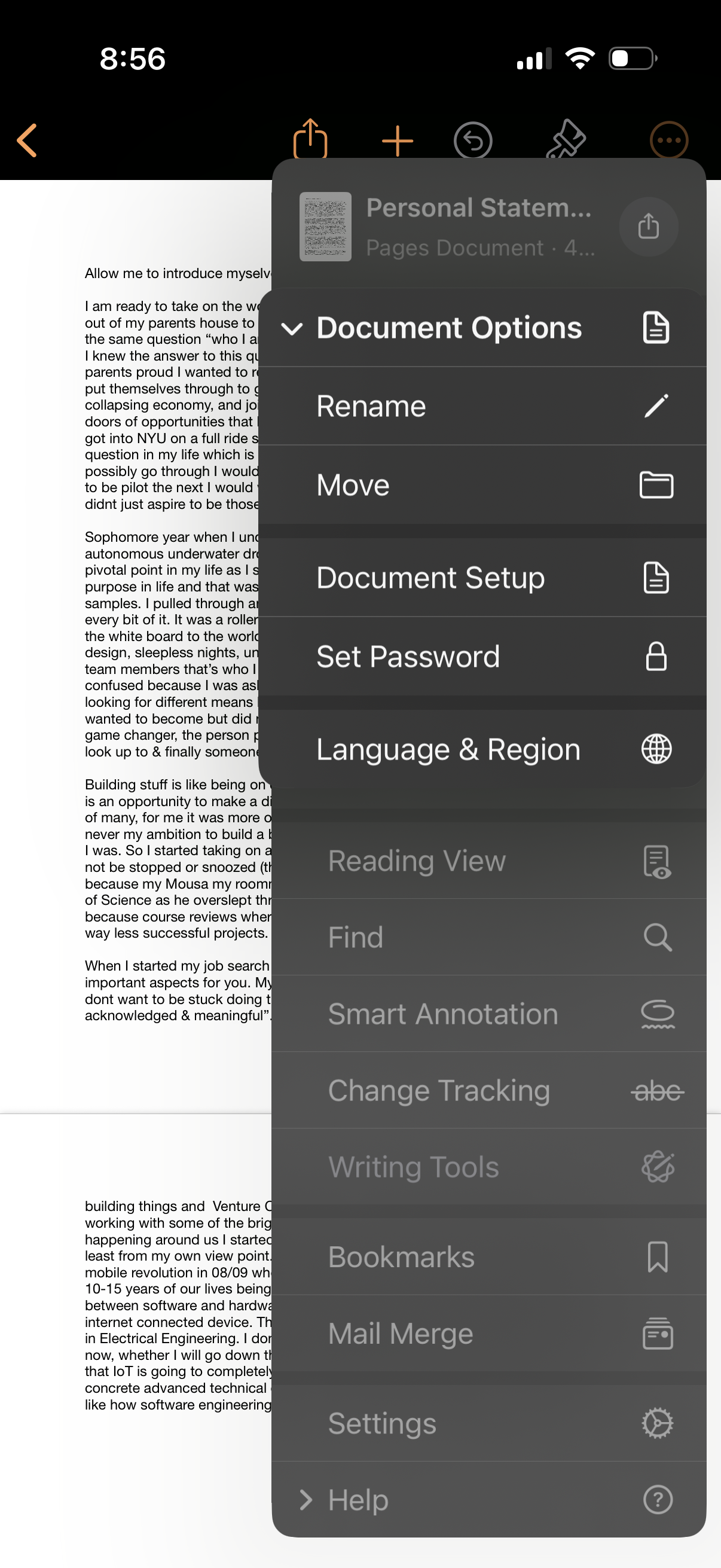 pages open mail merge