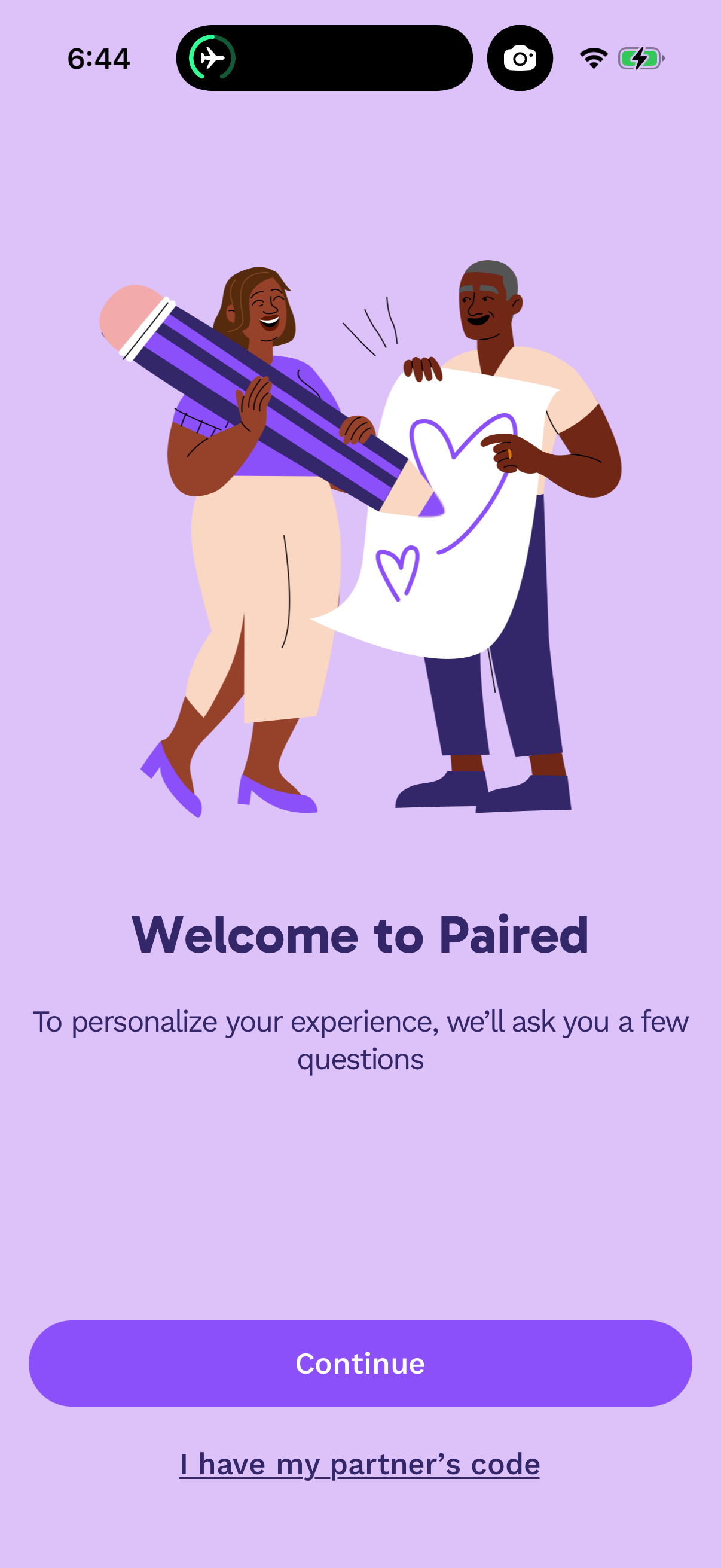 Step 2 of Paired Onboarding