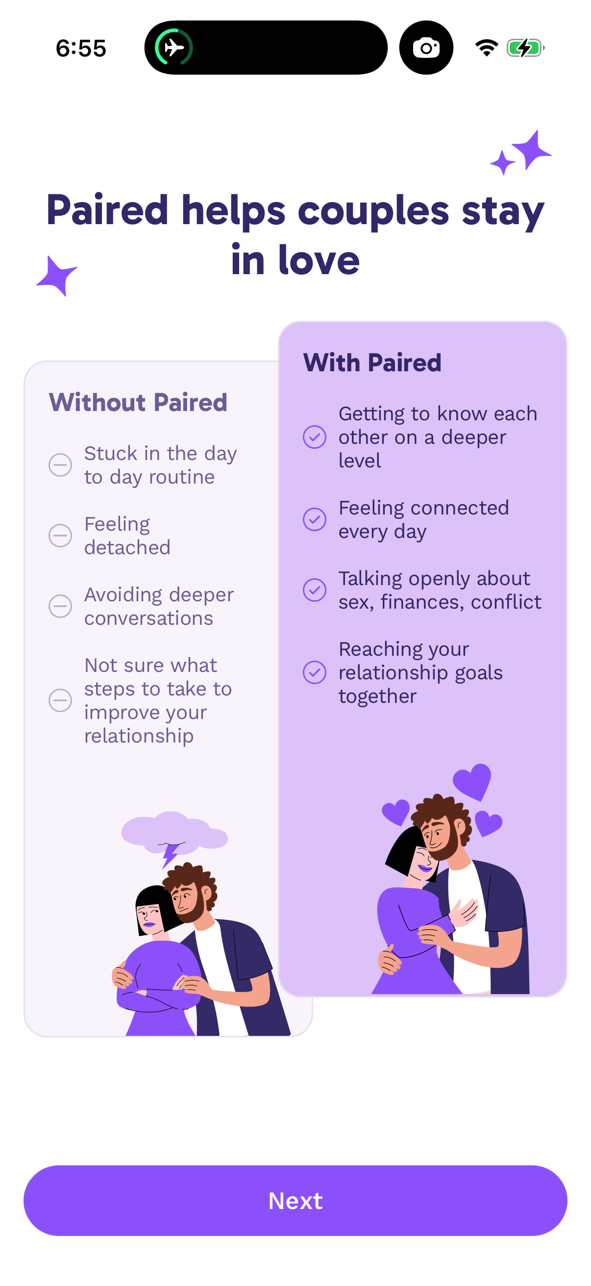 Step 1 of Paired Onboarding Paywall