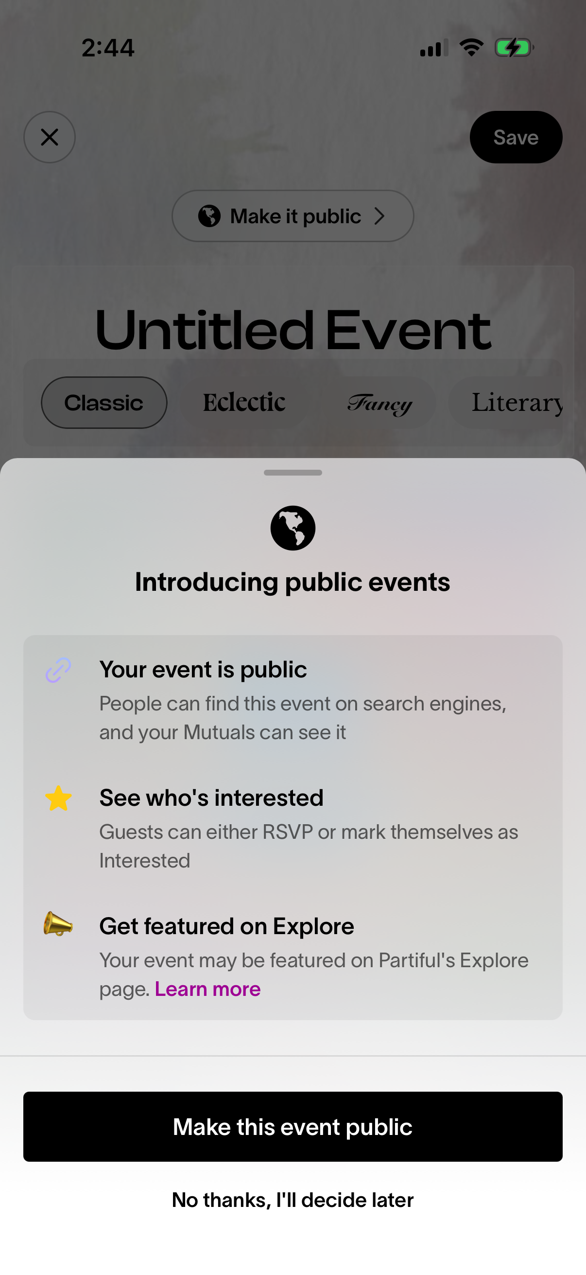 Step 4 of Partiful Event Creation