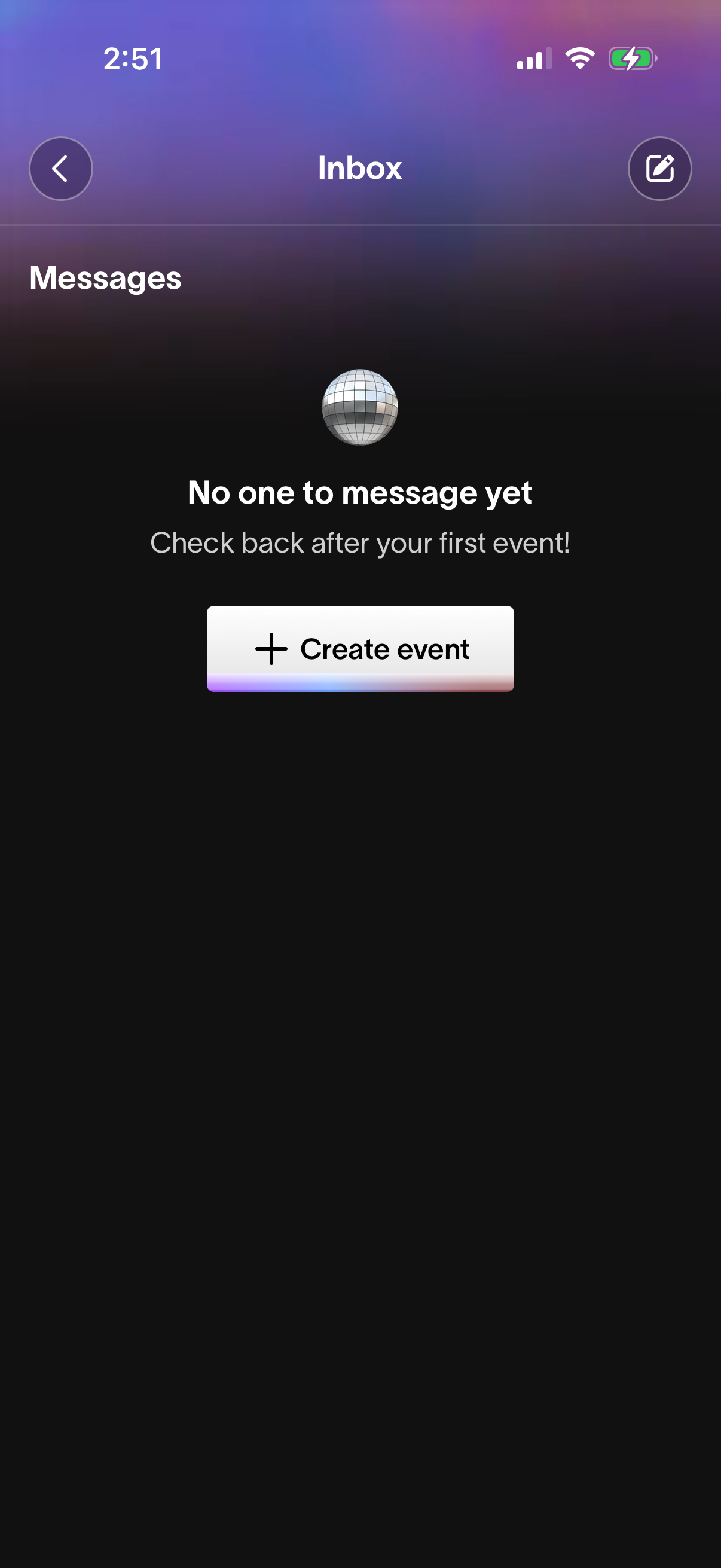 Step 2 of Partiful Open inbox