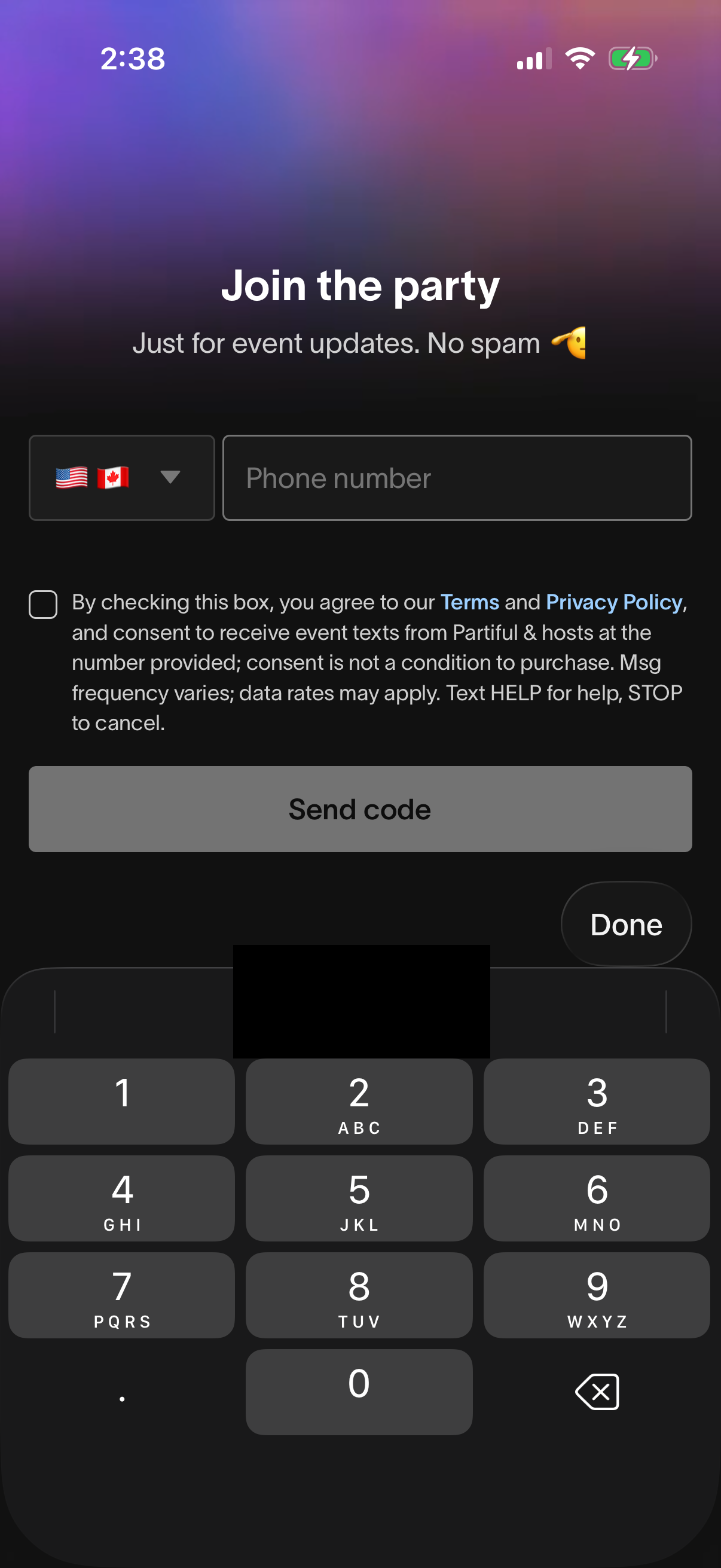 Step 2 of Partiful Onboarding