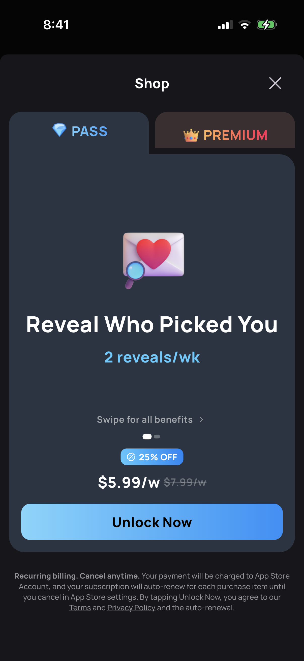 Step 3 of Peek Locked Feature Paywall