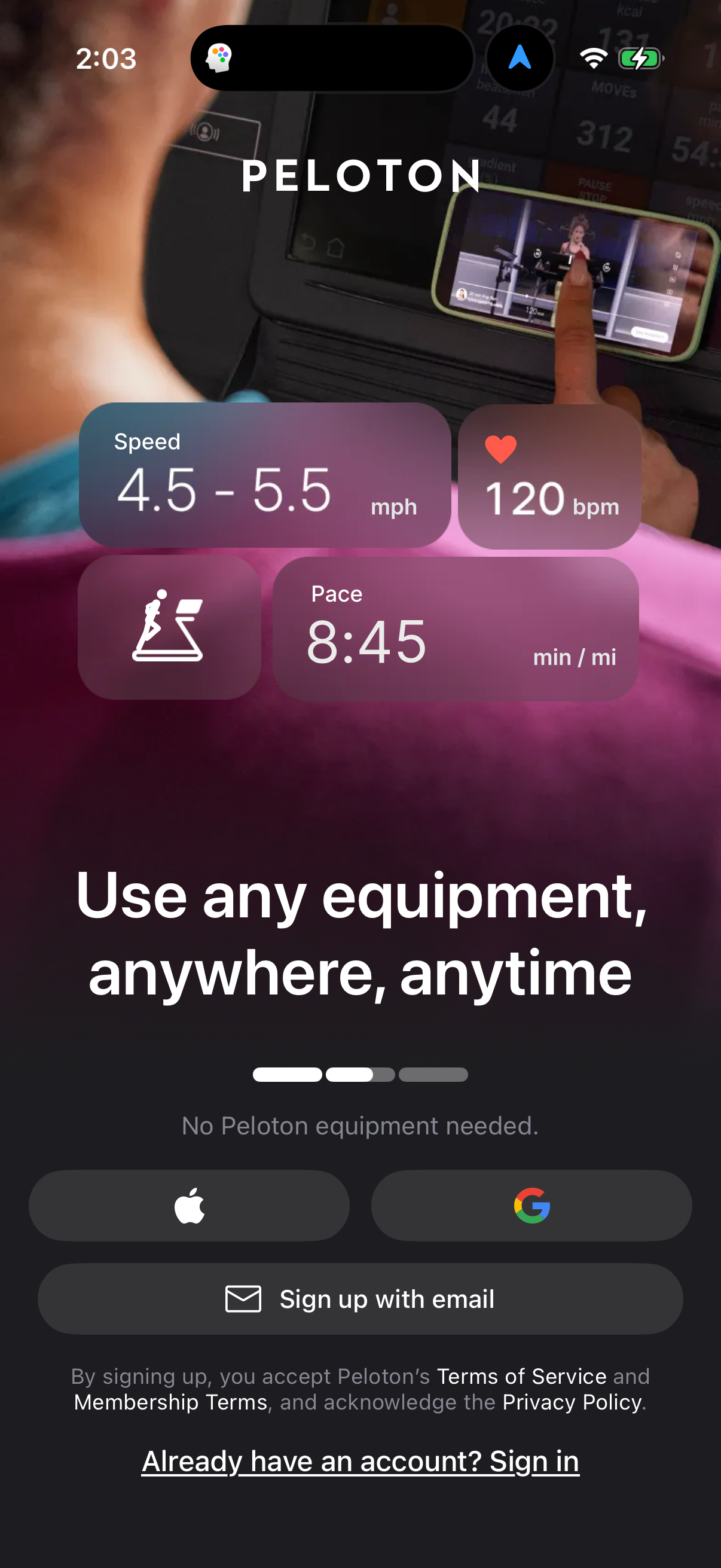 Step 1 of peloton Main_tabs
