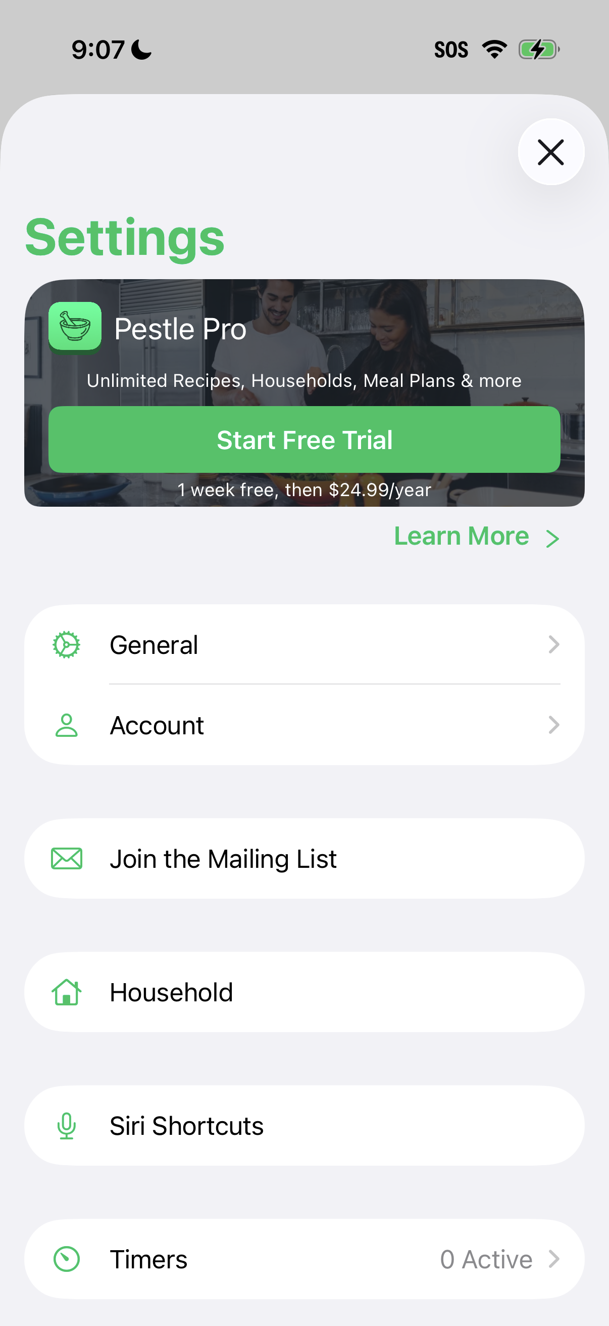 Step 1 of Pestle Settings Paywall