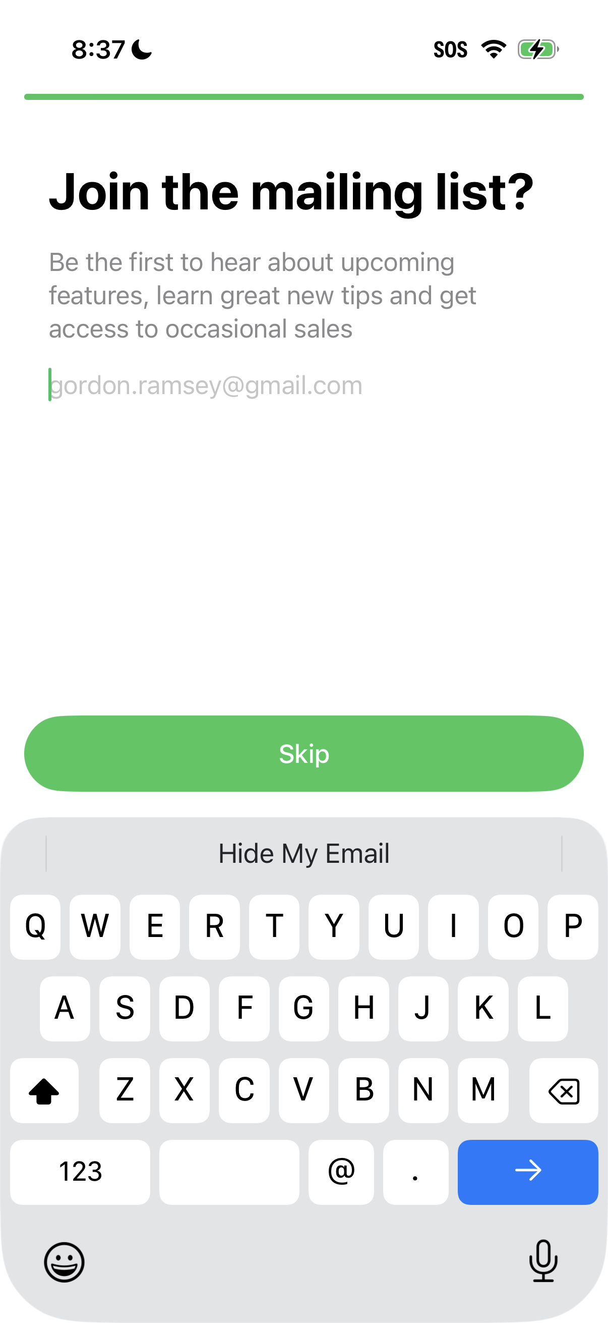 Step 1 of Pestle Onboarding Paywall
