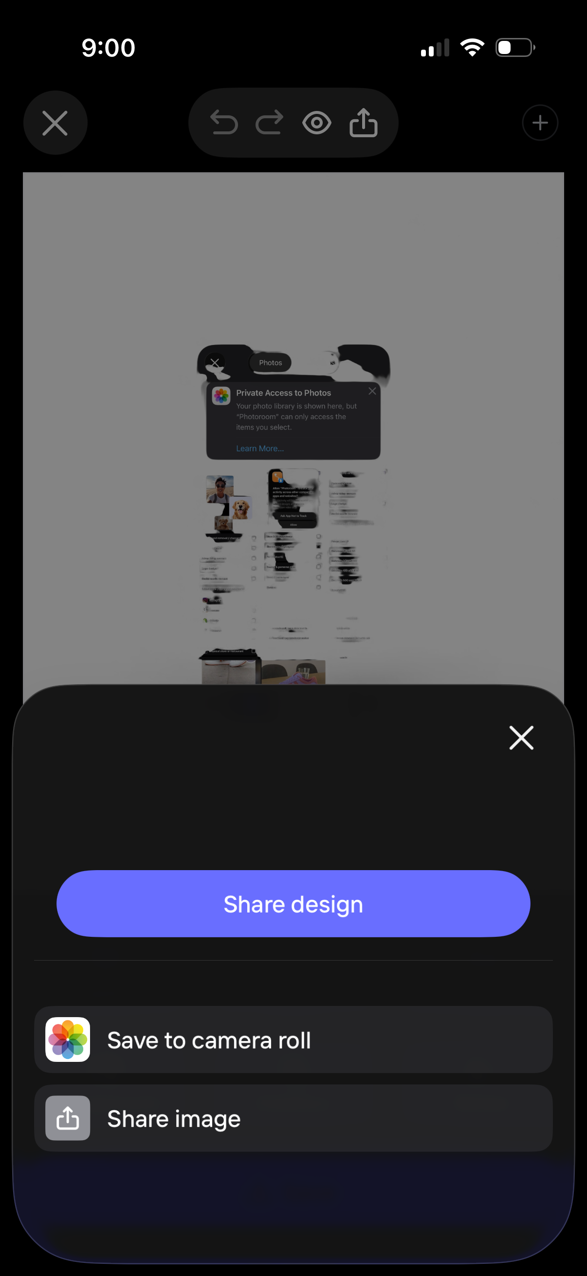photoroom edit and save design