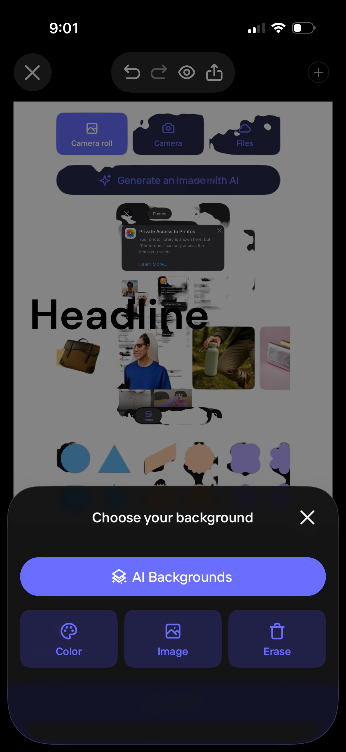 photoroom apply ai background