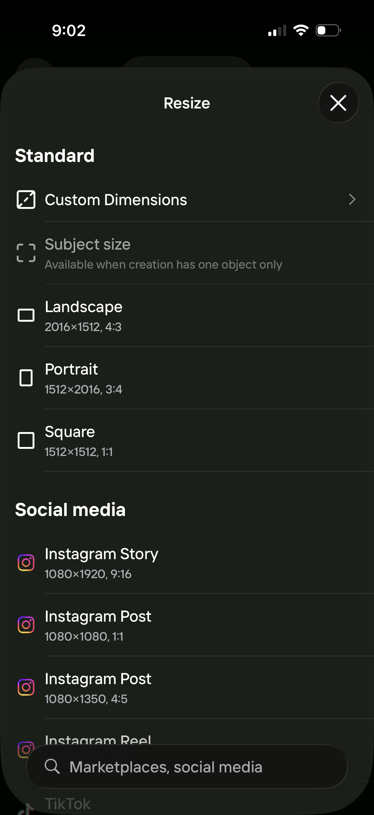 photoroom resize design