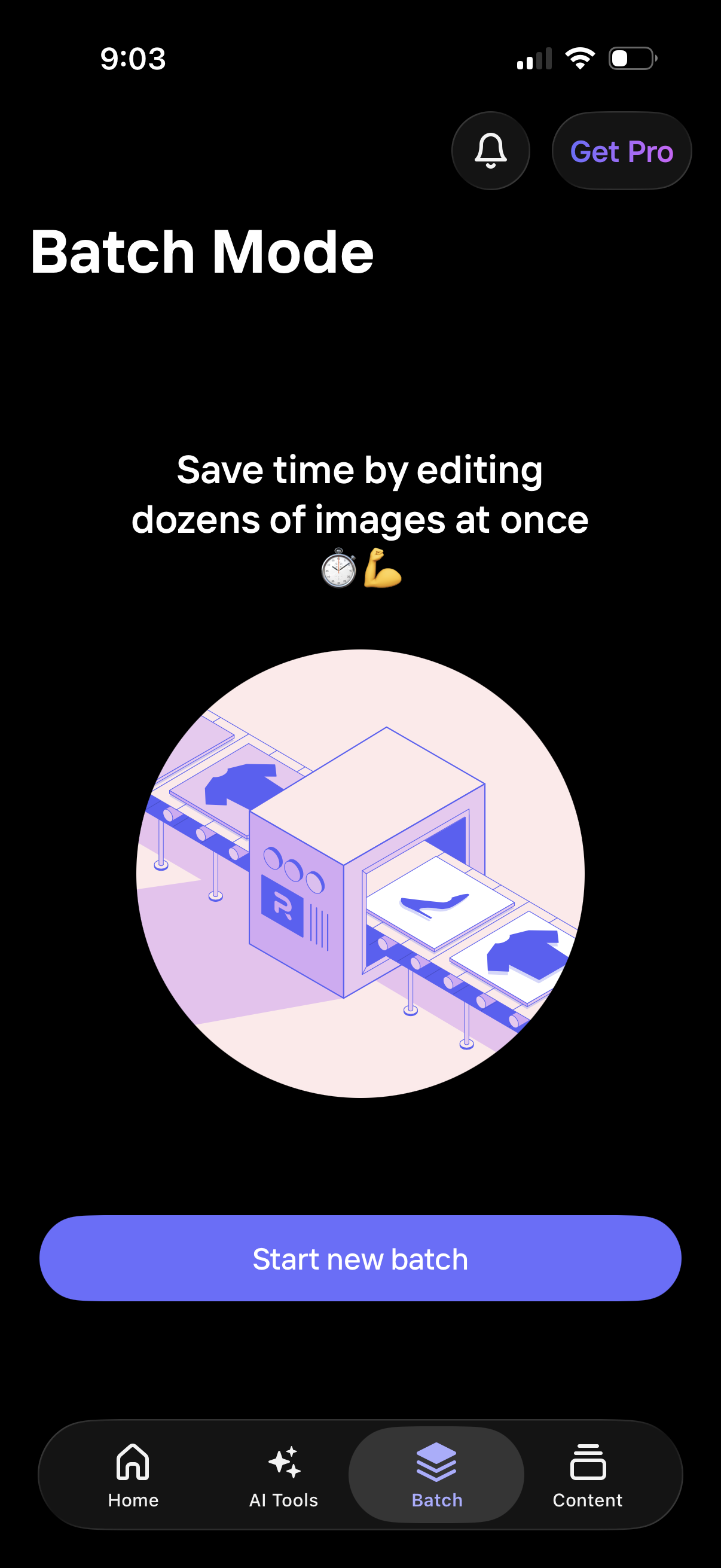 photoroom start batch edit