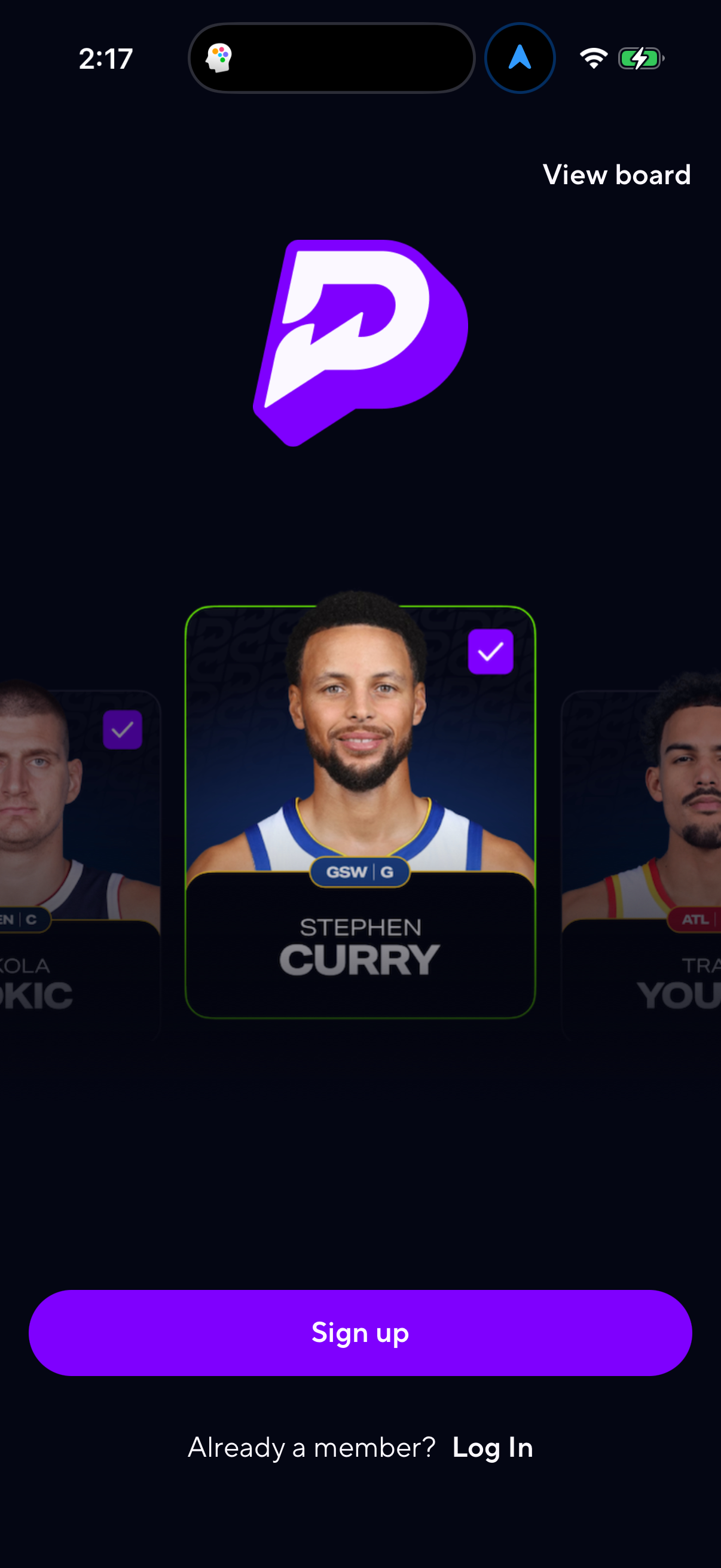 Step 1 of prizepicks Main_tabs