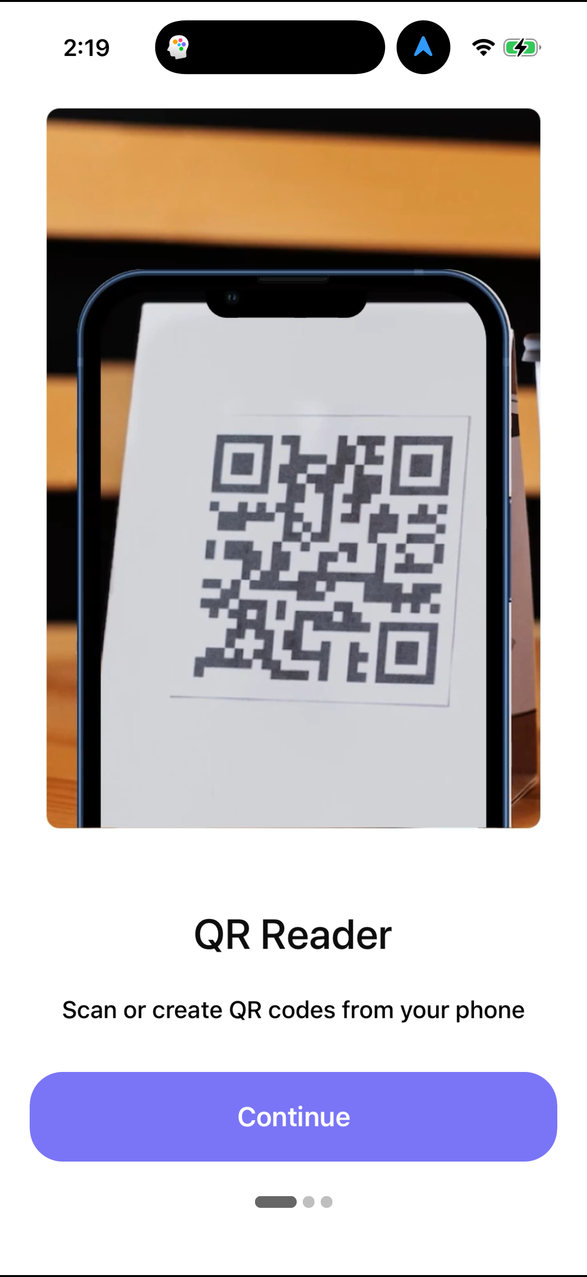 Step 1 of qr-reader Main_tabs