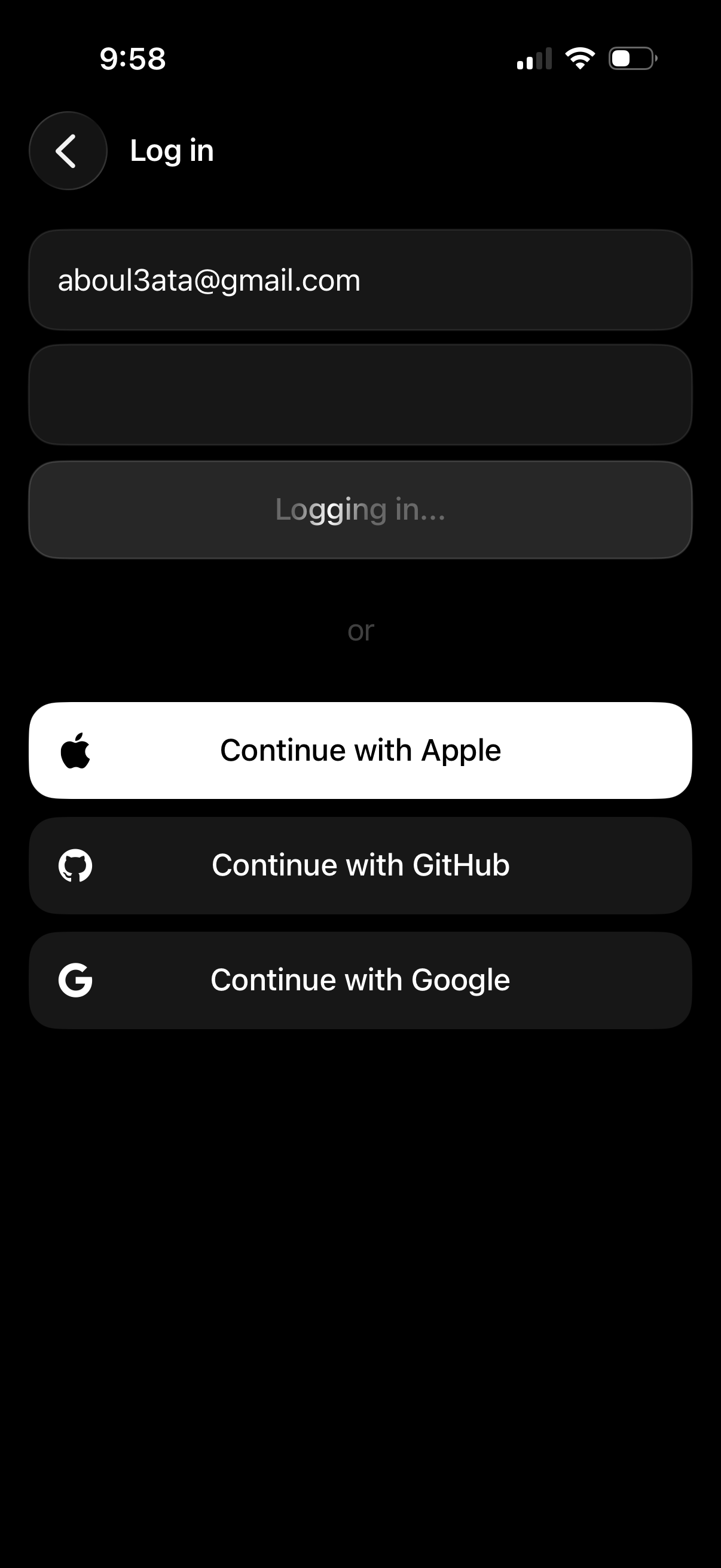 Step 5 of raycast Log in with email