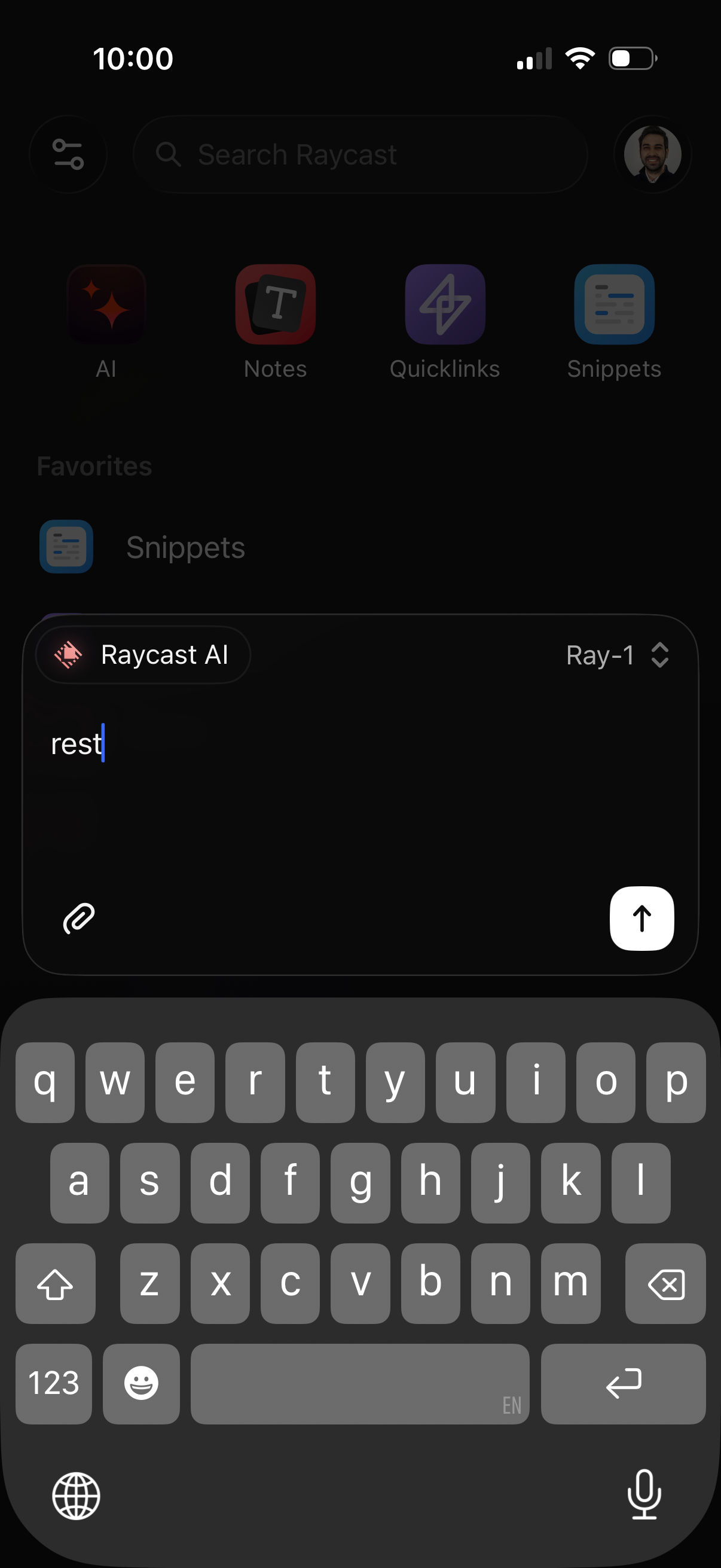 Step 4 of raycast Ask ai and switch