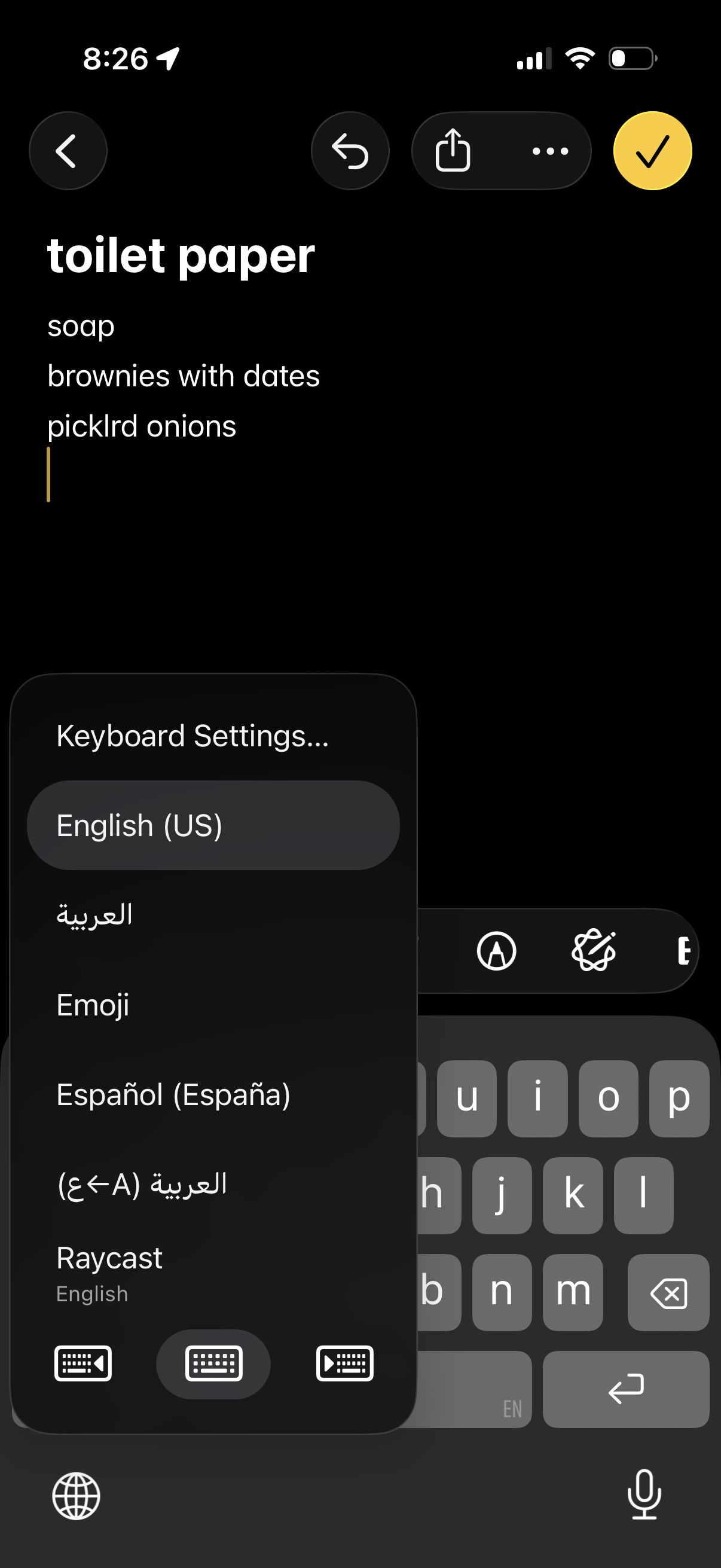 Raycast Keyboard Commands