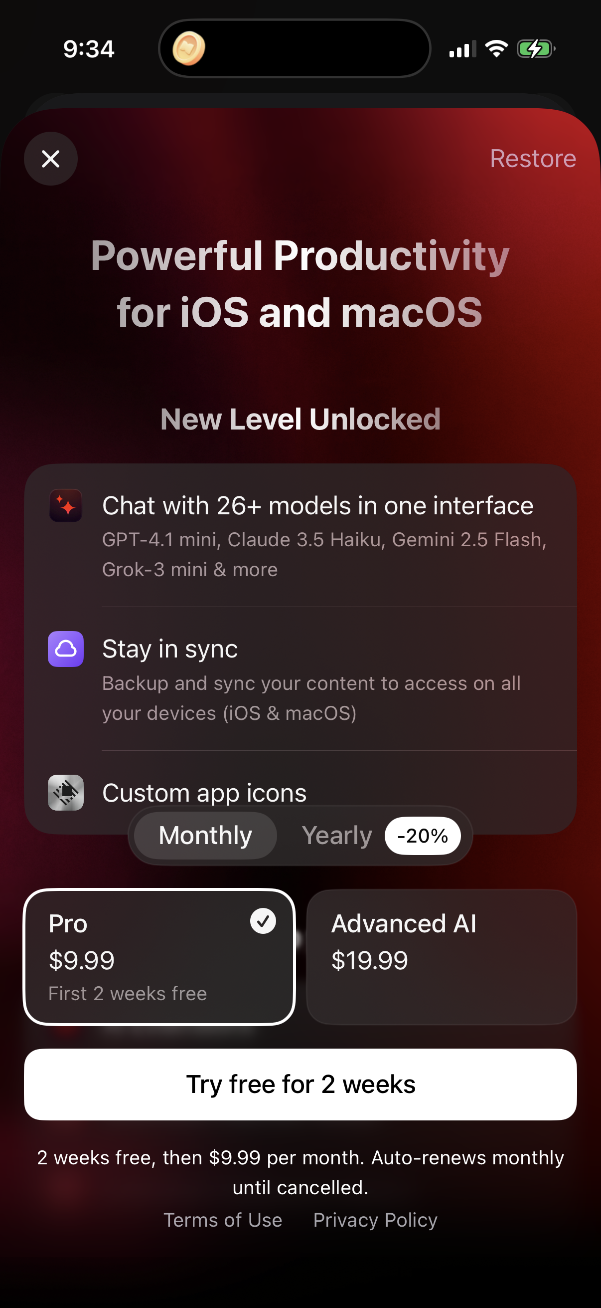 Step 1 of raycast Paywall
