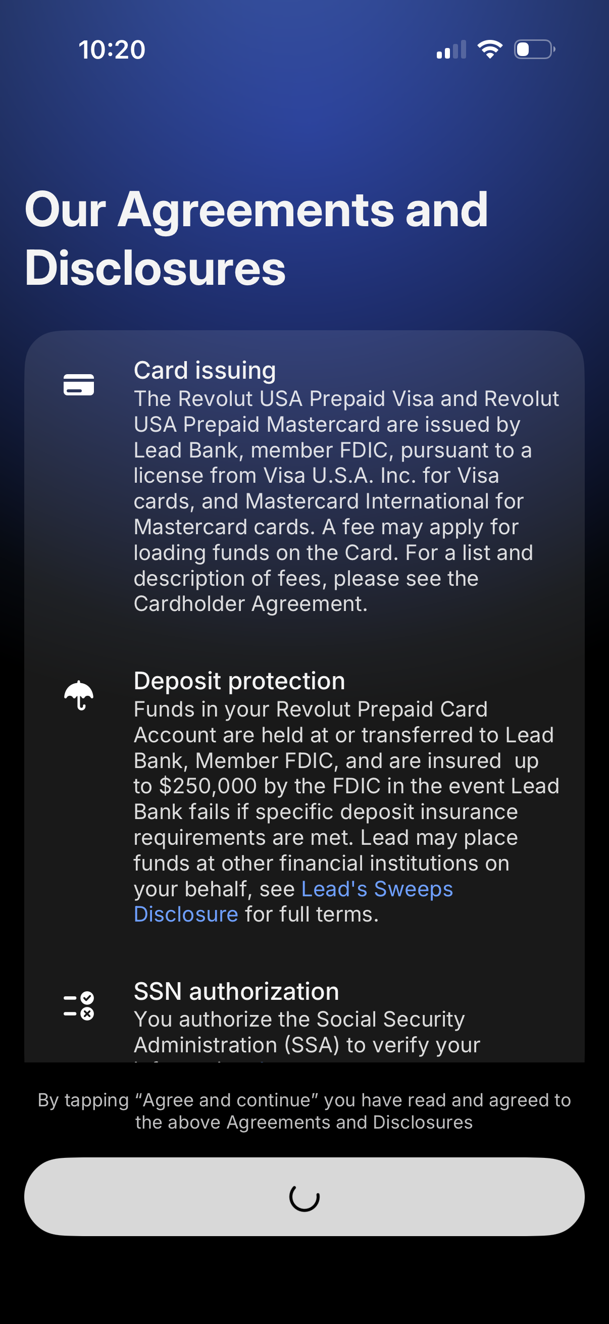 revolut accept agreements