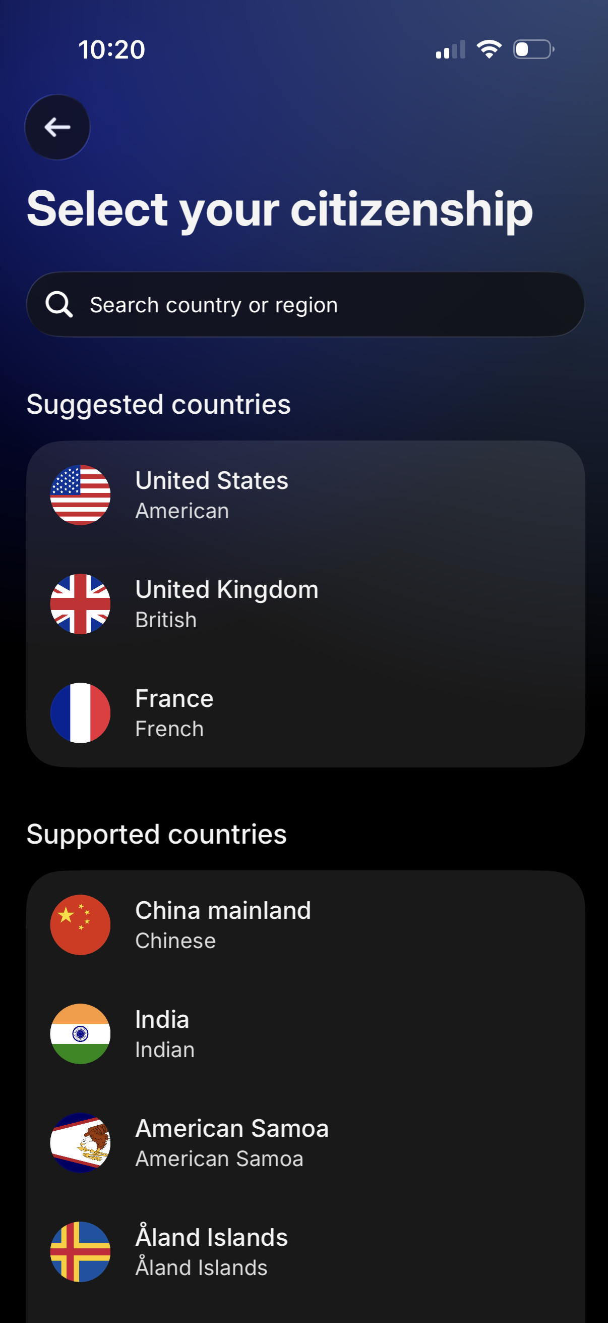 revolut select citizenship