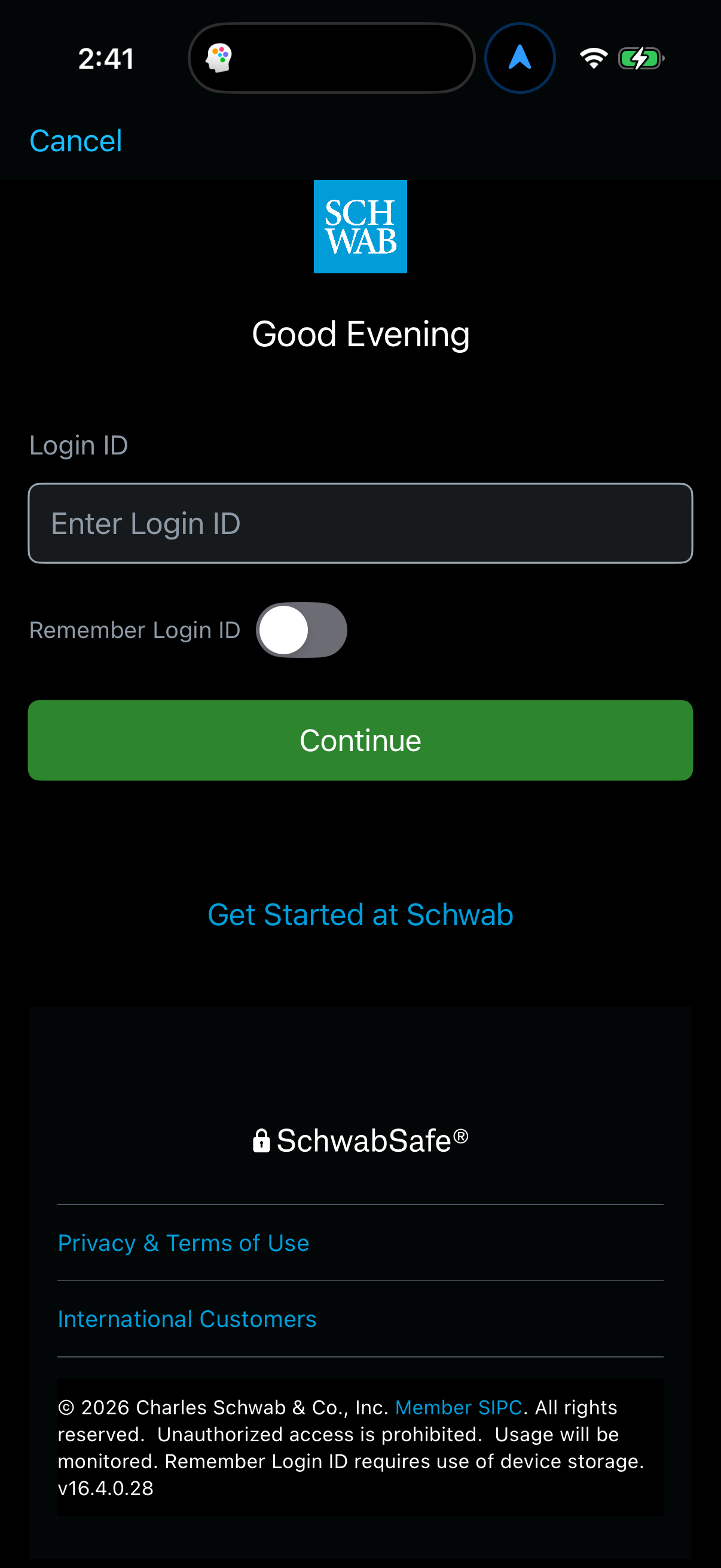 Step 1 of schwab Main_tabs