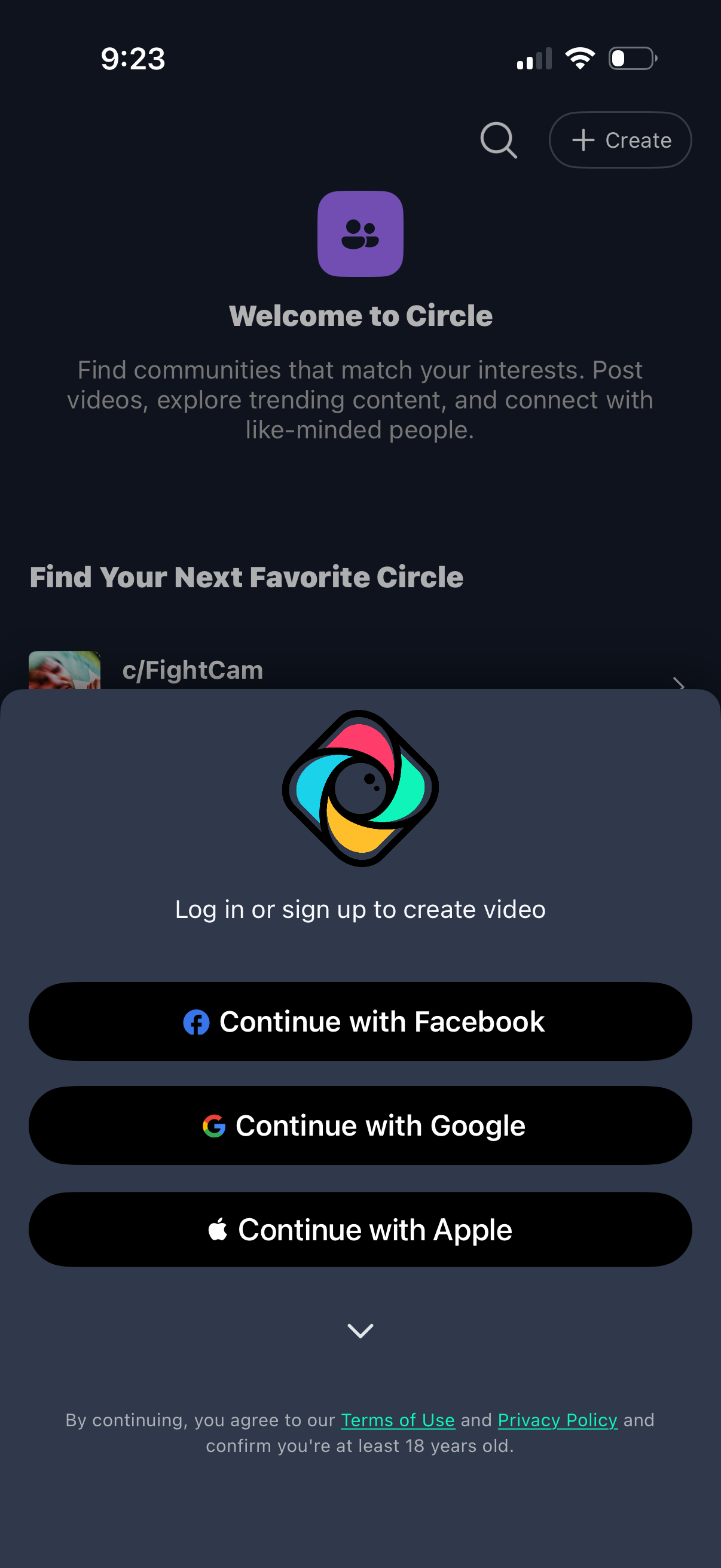 scoopz log in to create