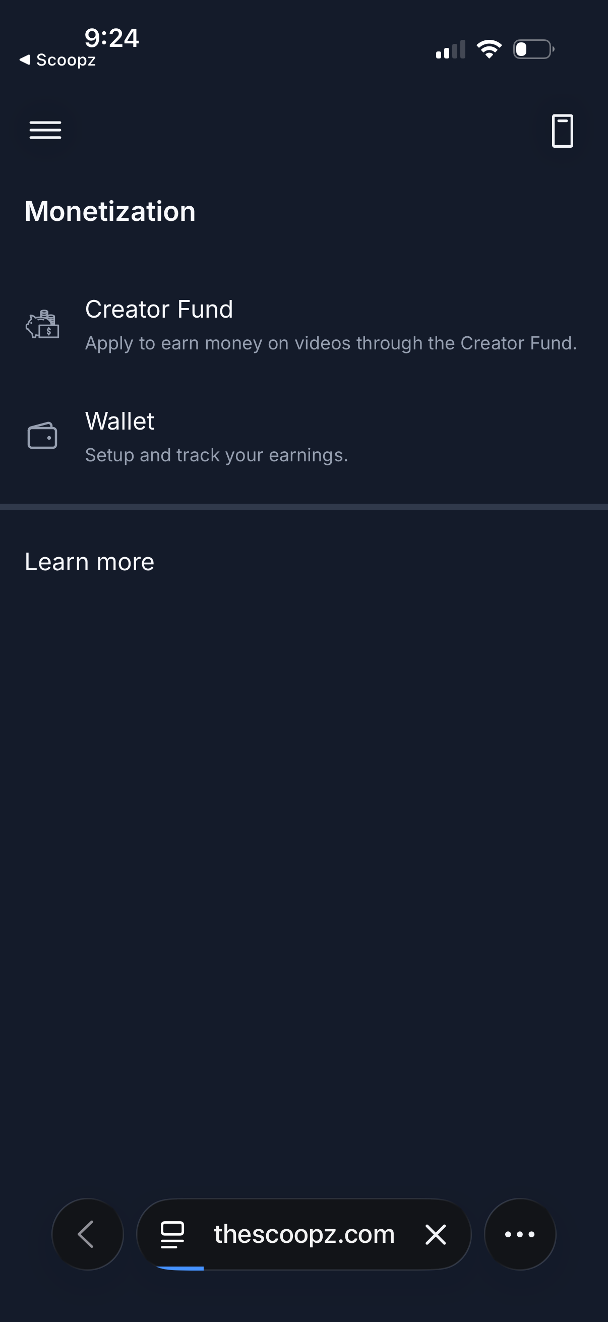 scoopz learn about monetization