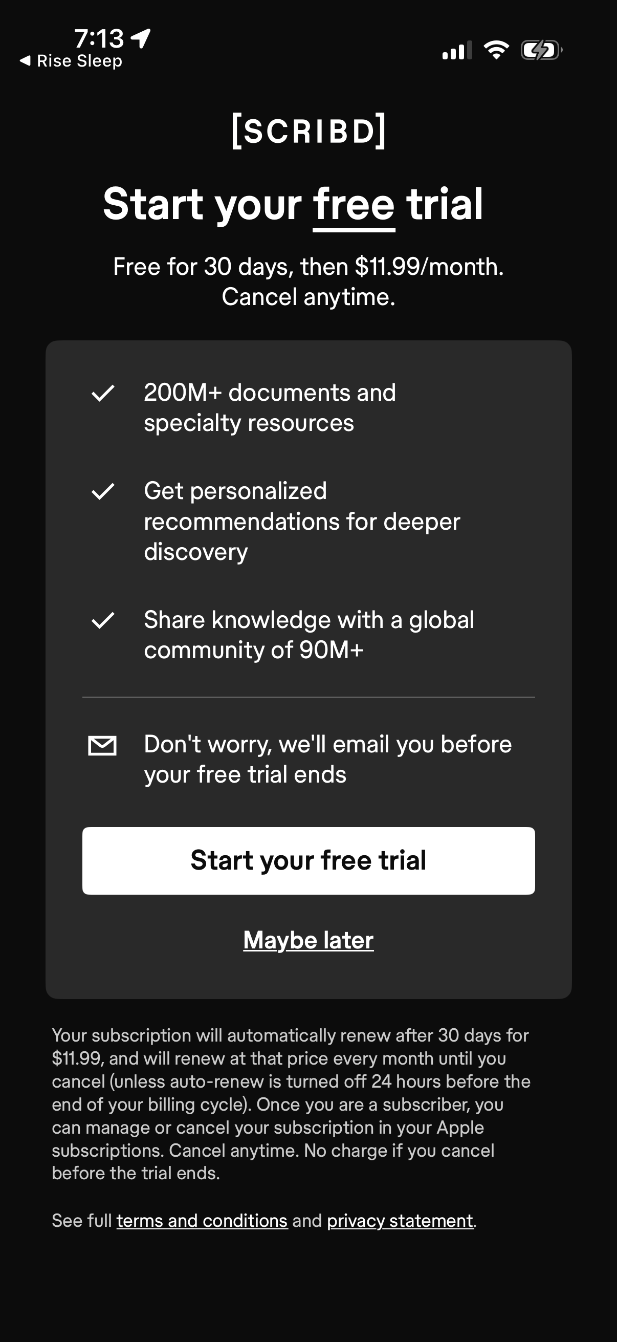 scribd screen