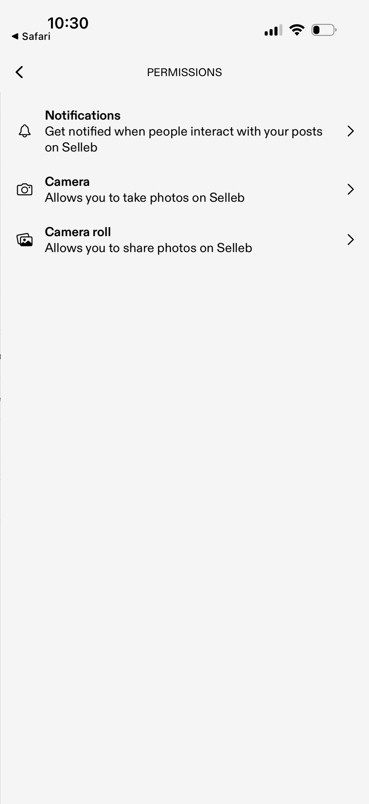selleb review notification permission status