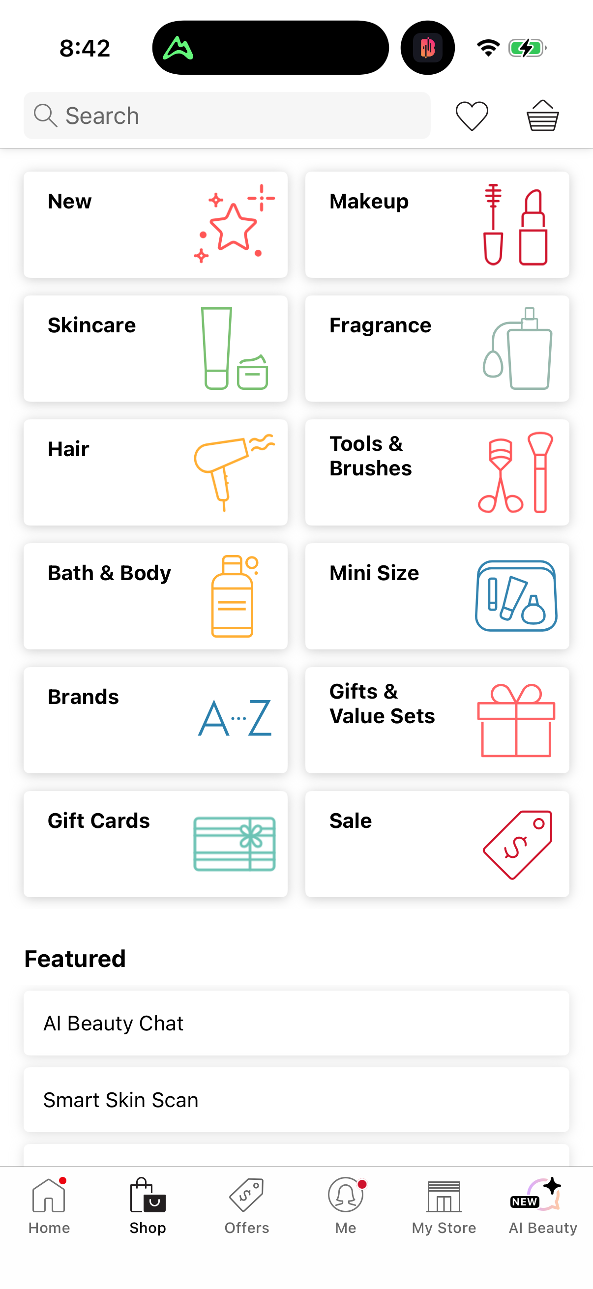 Step 2 of sephora Main_tabs