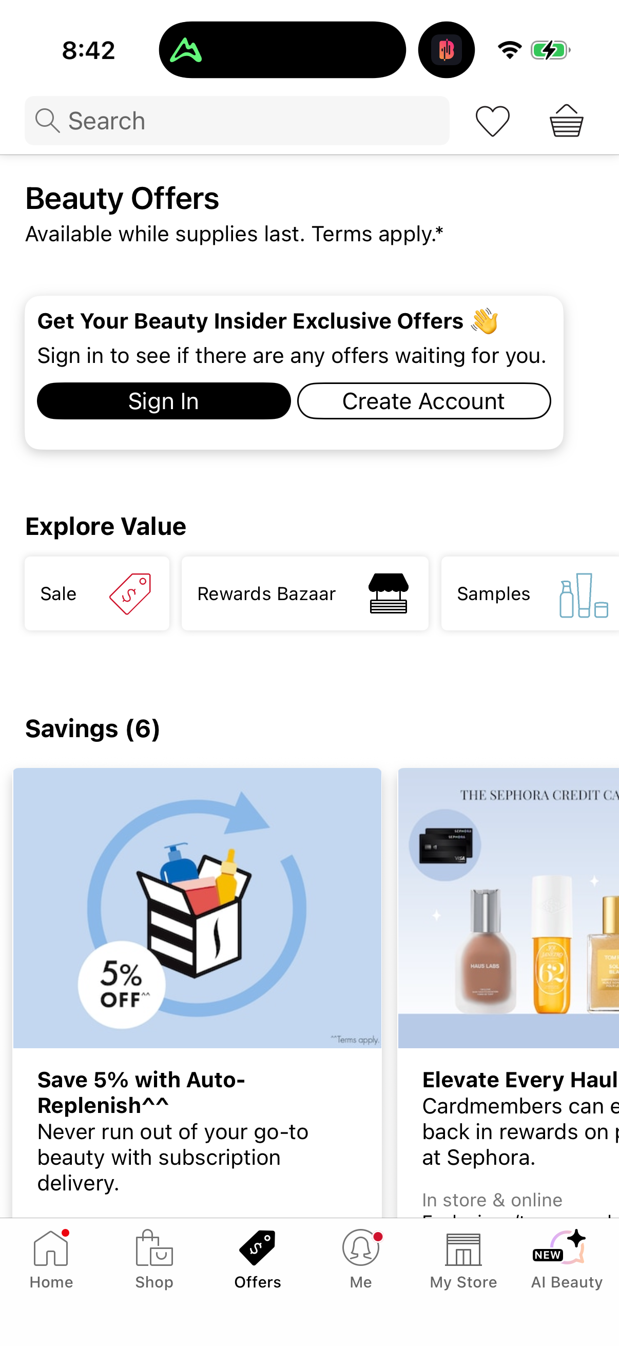 Step 3 of sephora Main_tabs