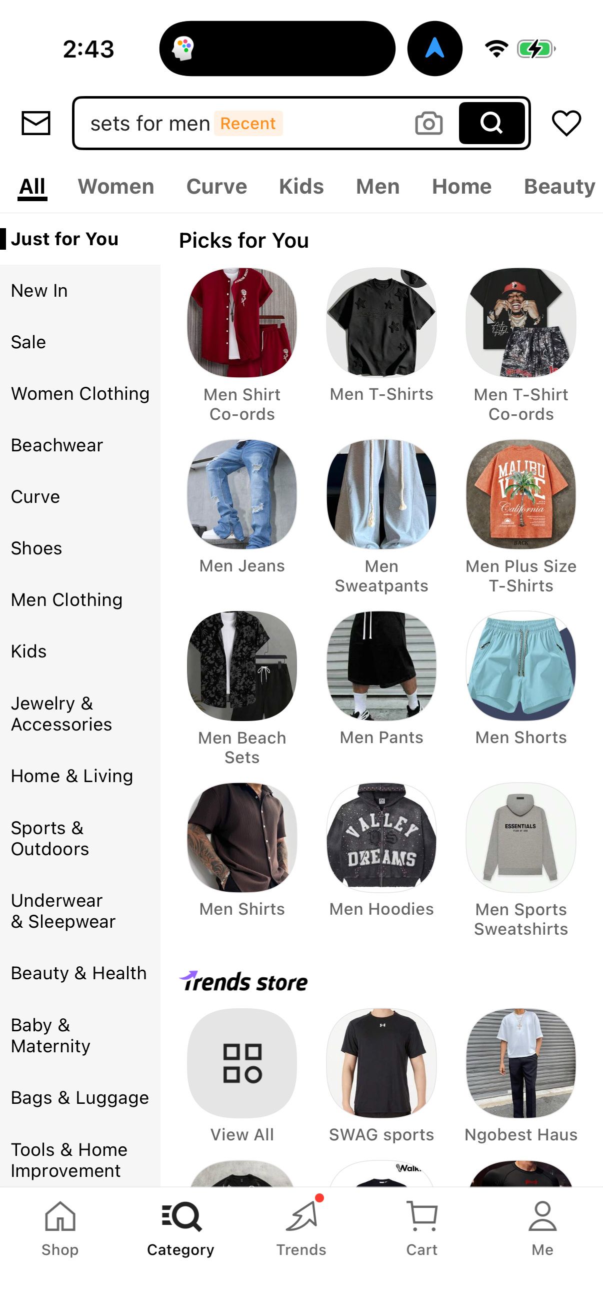 Step 2 of shein Main_tabs