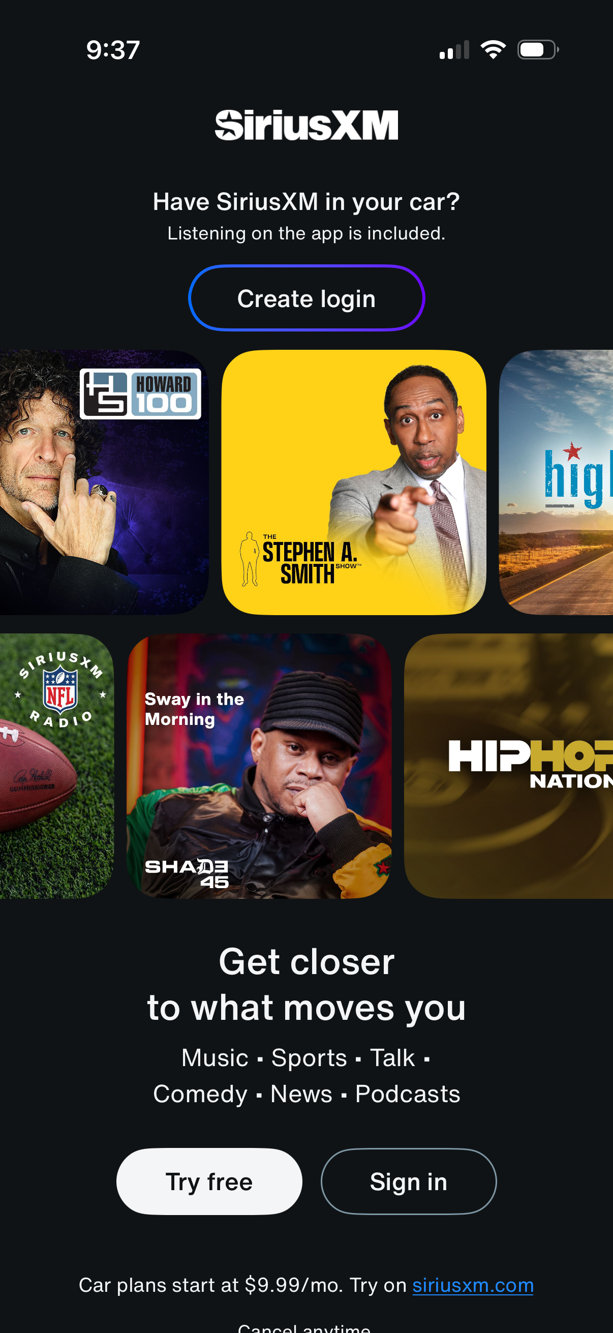 siriusxm app screenshot 3