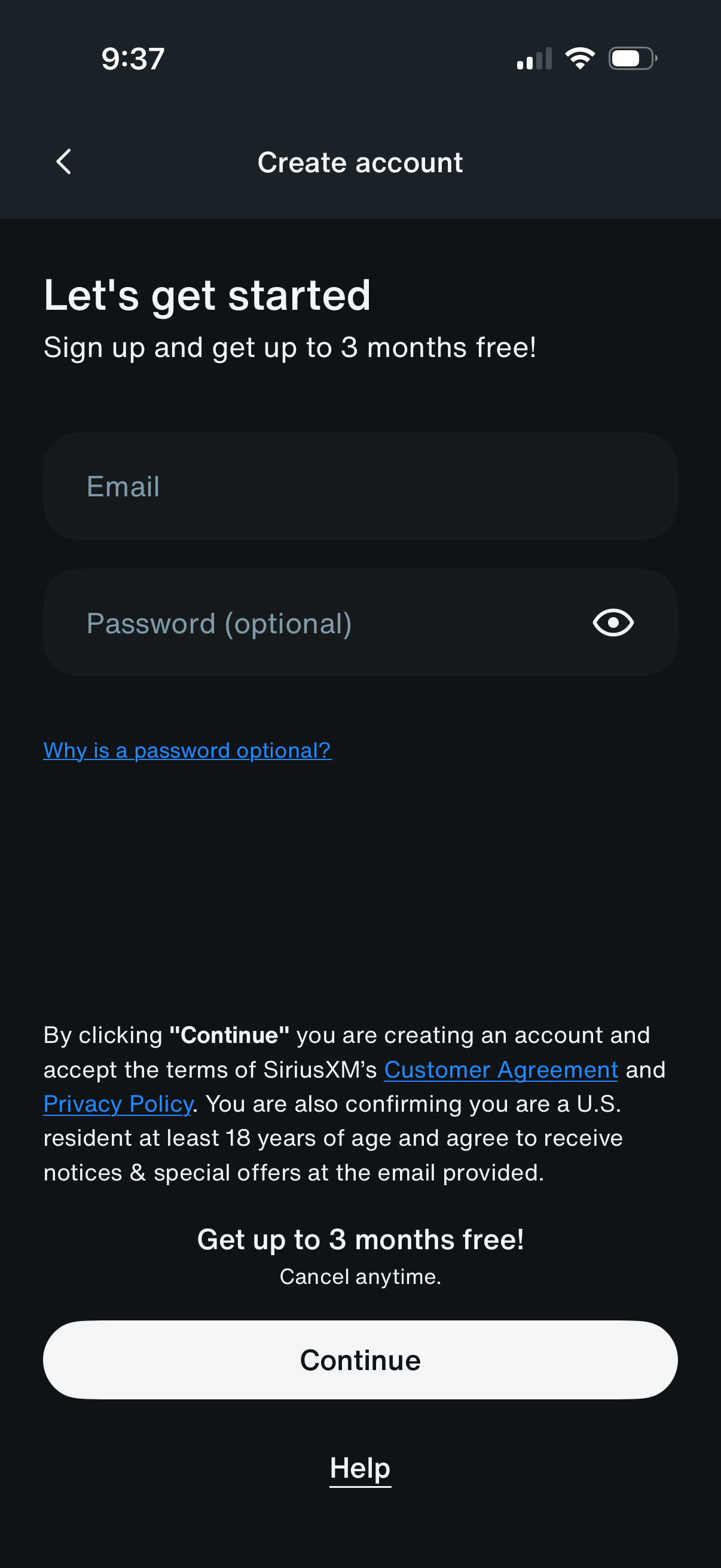 siriusxm app screenshot 2